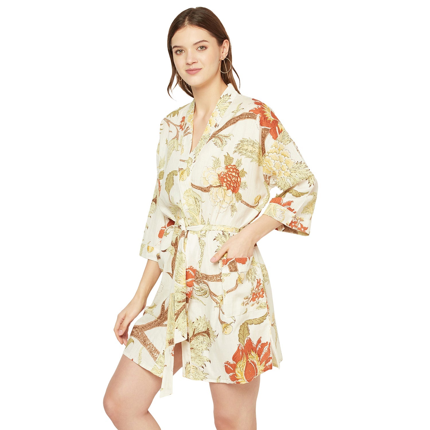 Summer Solstice Cotton Kimono Robe - 100% Cotton