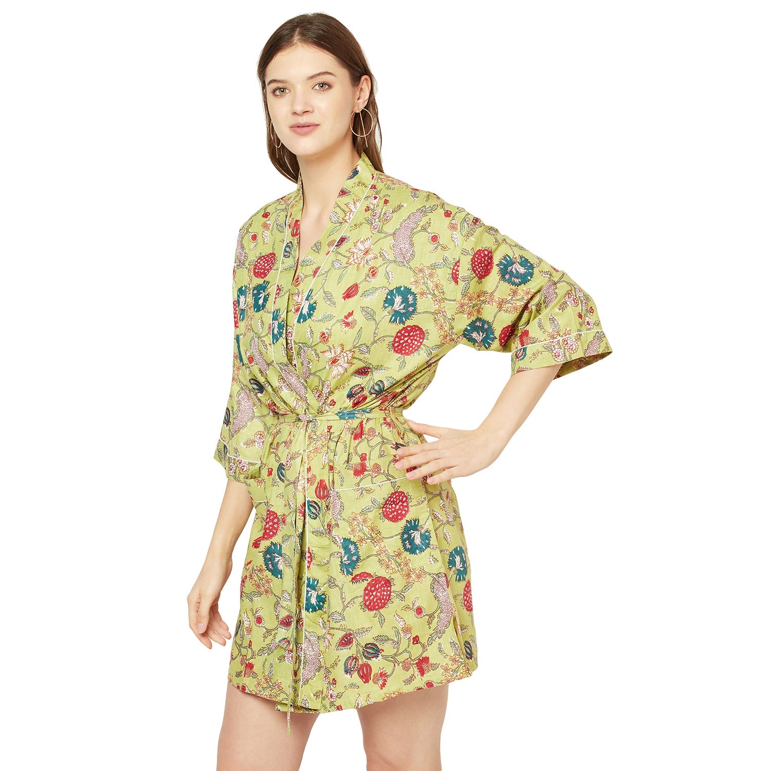 Paradise Found Cotton Kimono Robe - 100% Cotton