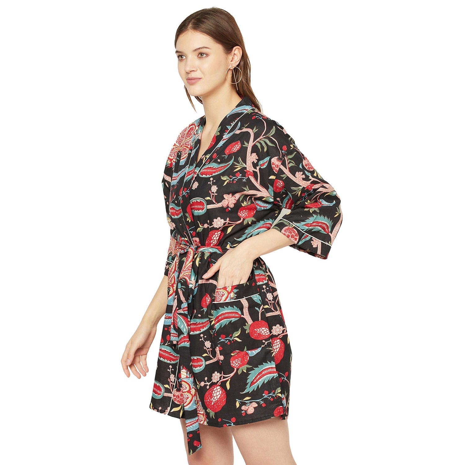 Gypsy Garden Cotton Kimono Robe - 100% Cotton