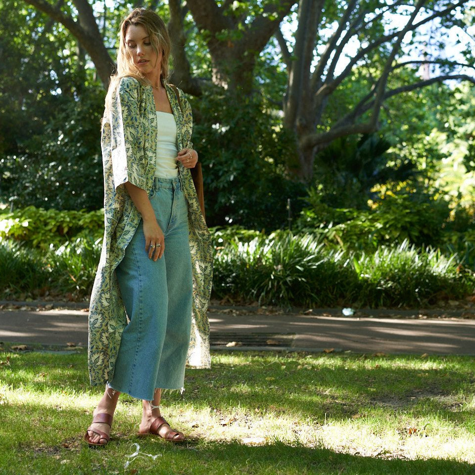 Lush Lounge Cotton Kimono Robe - Boho Relaxation