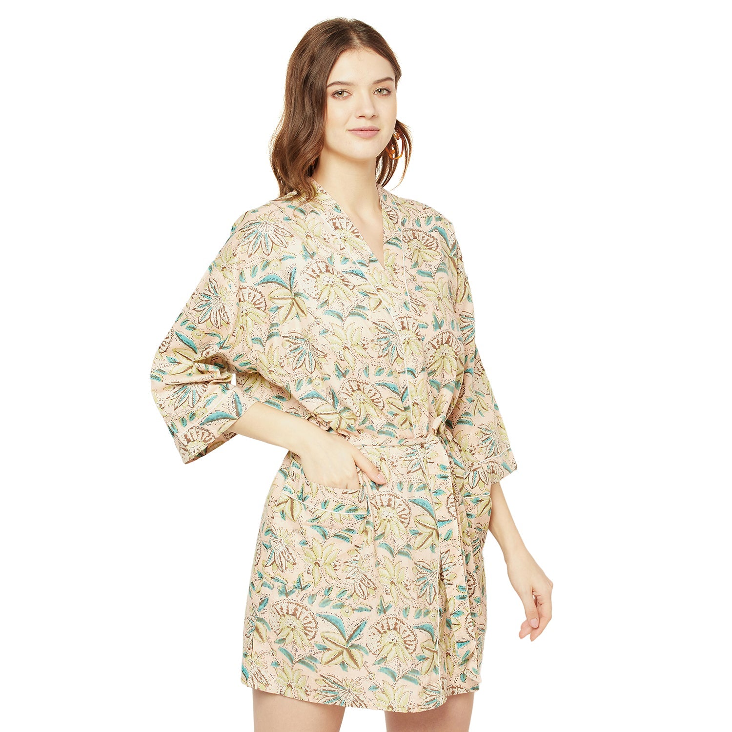 Mystic Oasis - 100% Cotton Kimono Robe