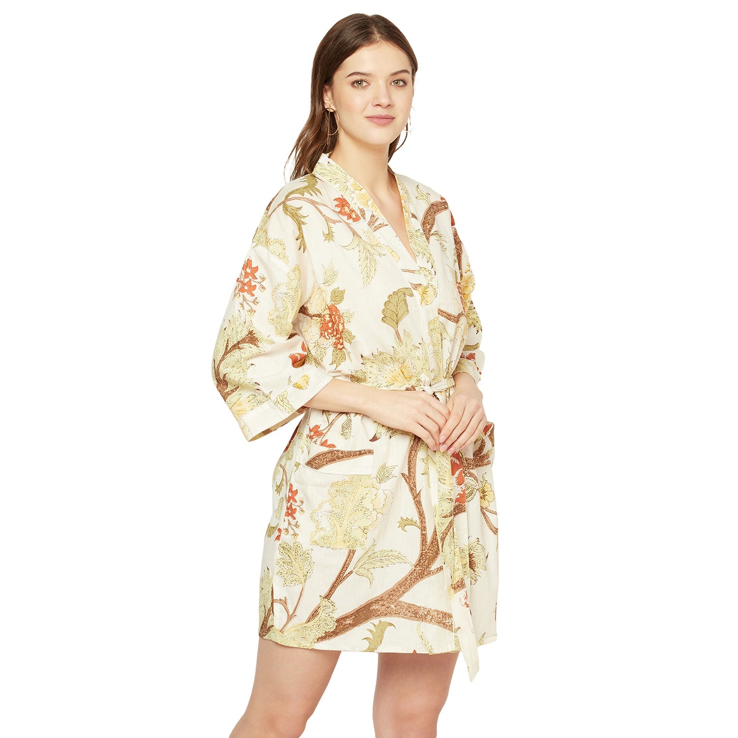 Summer Solstice Cotton Kimono Robe - 100% Cotton