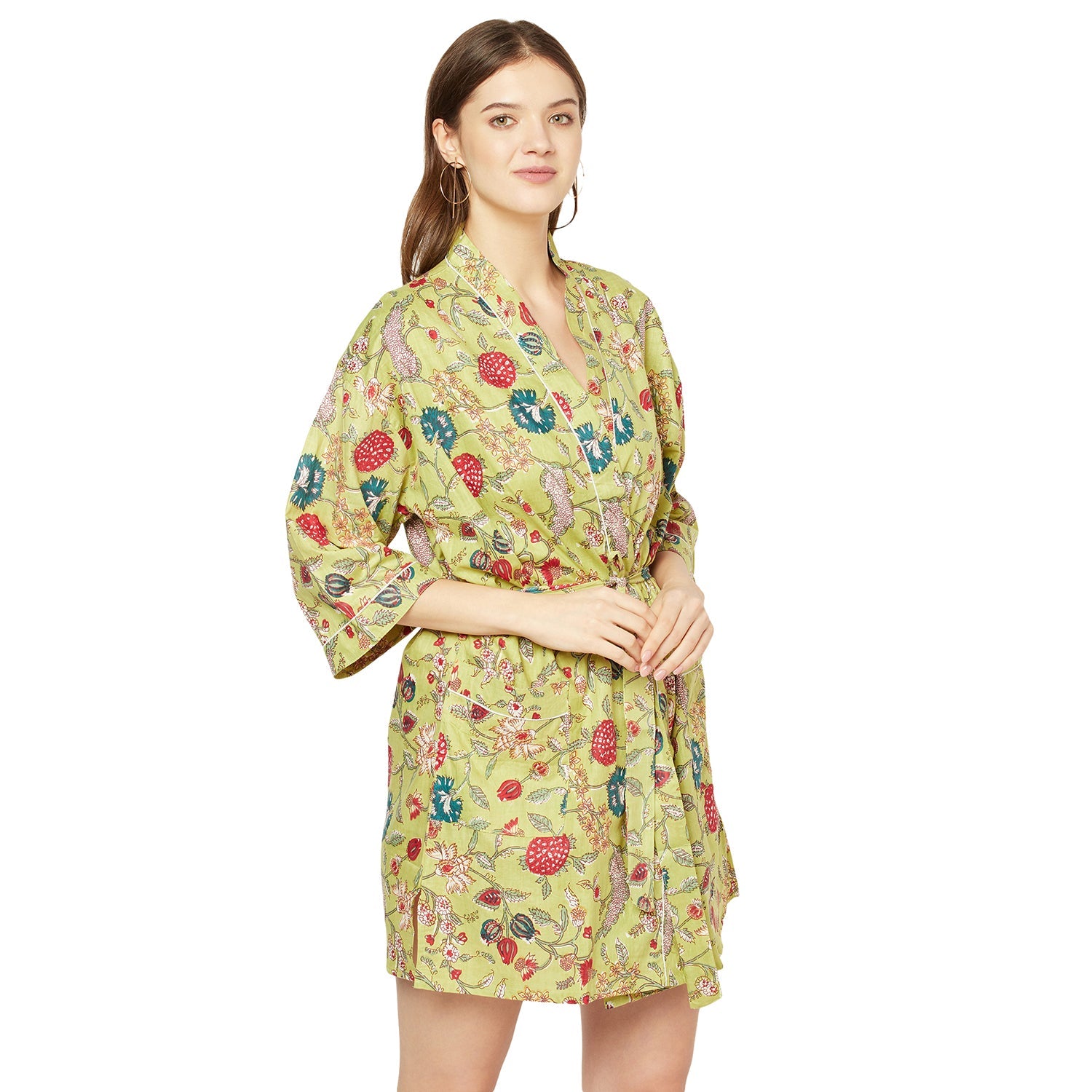Paradise Found Cotton Kimono Robe - 100% Cotton