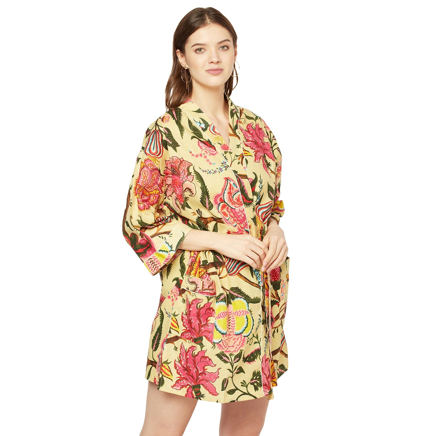 Frida Fantasy Cotton Kimono Robe - 100% Cotton