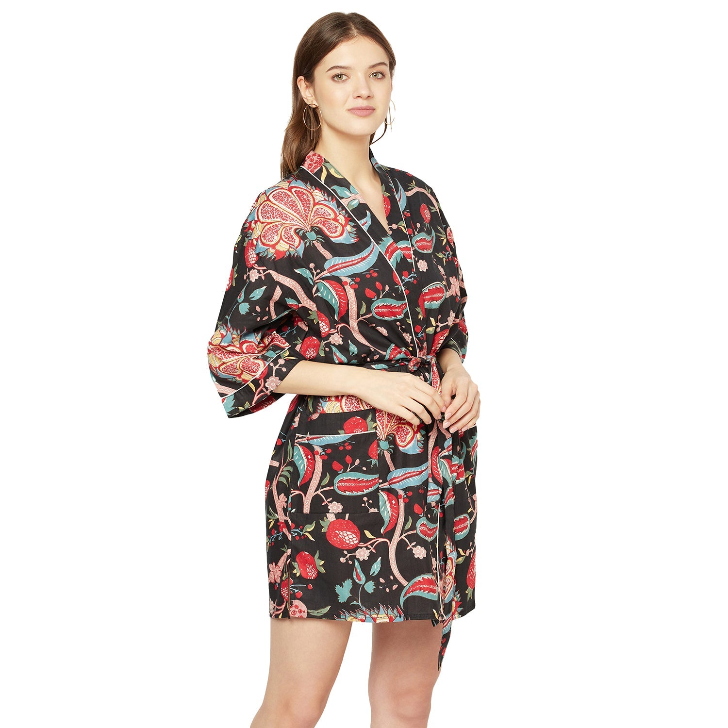 Gypsy Garden Cotton Kimono Robe - 100% Cotton