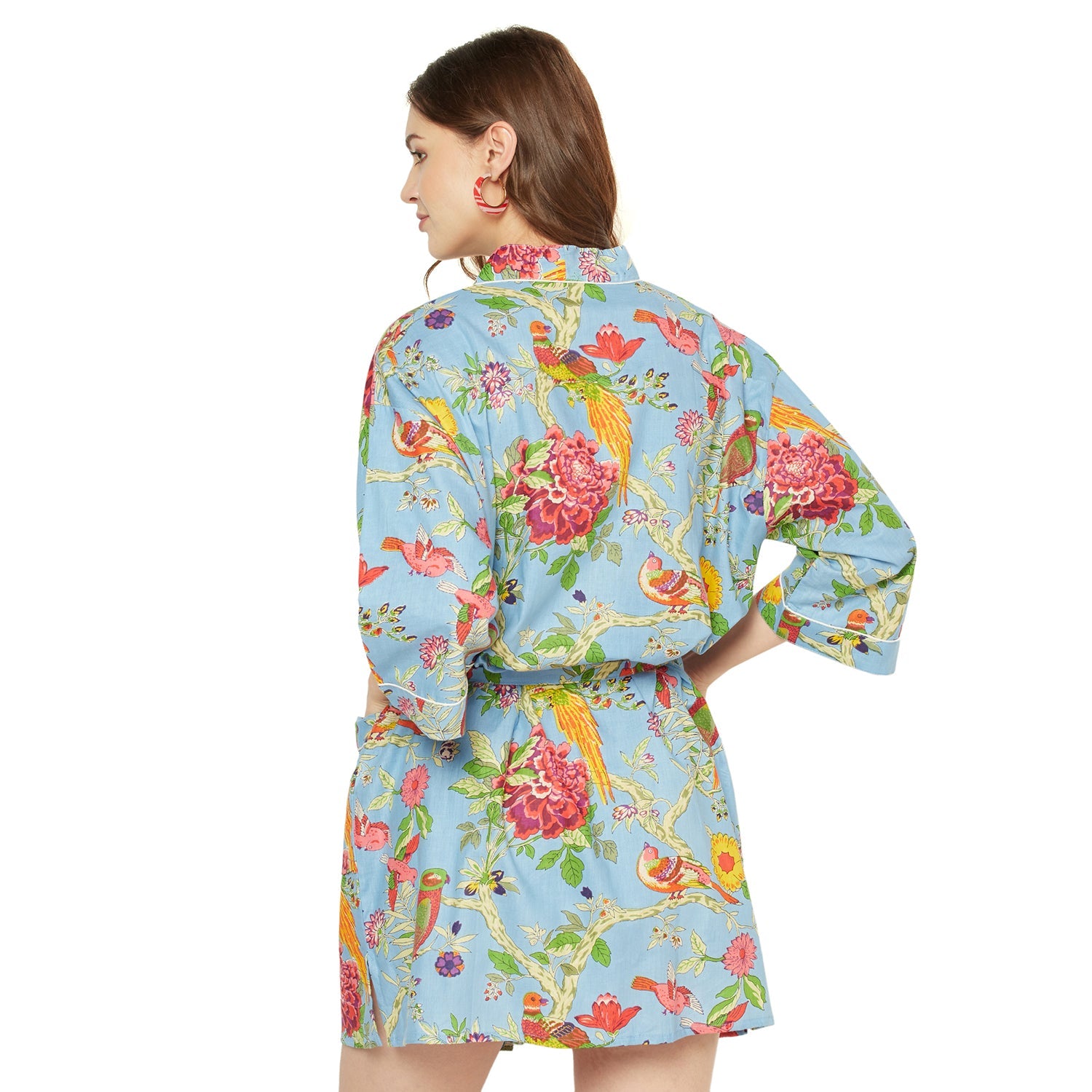 Songbird Serenade - 100% Cotton Kimono Robe