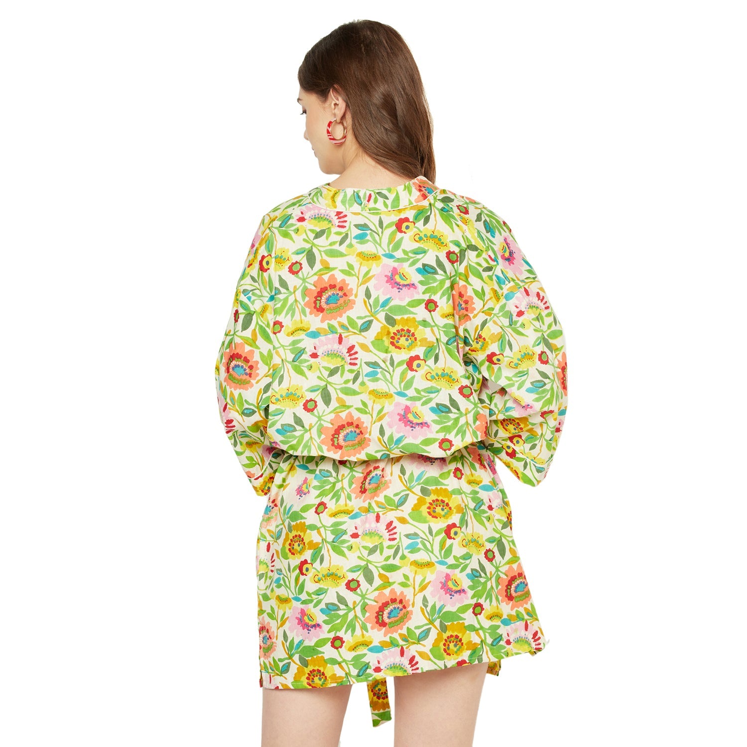 Garden Bliss Cotton Kimono Robe - 100% Cotton