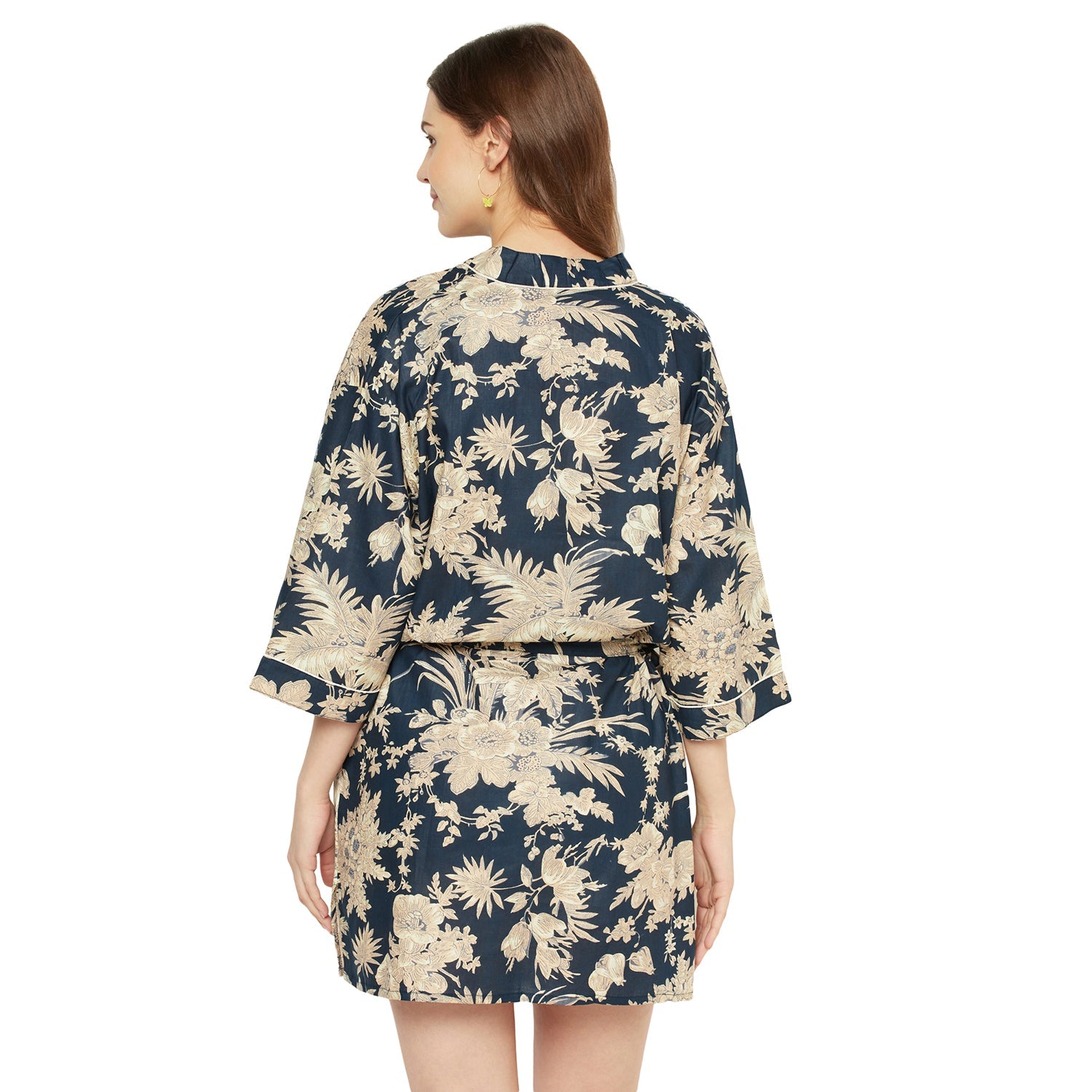 Exotic Elegance Cotton Kimono Robe - 100% Cotton