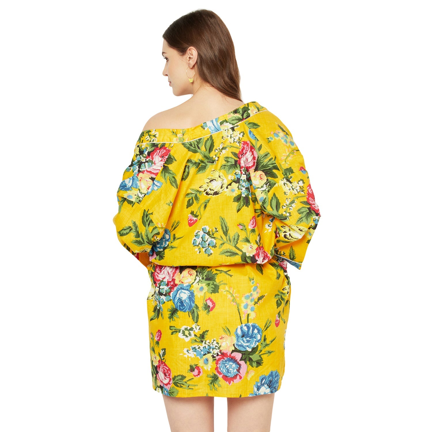 Radiant Blooms Cotton Kimono Robe - 100% Cotton