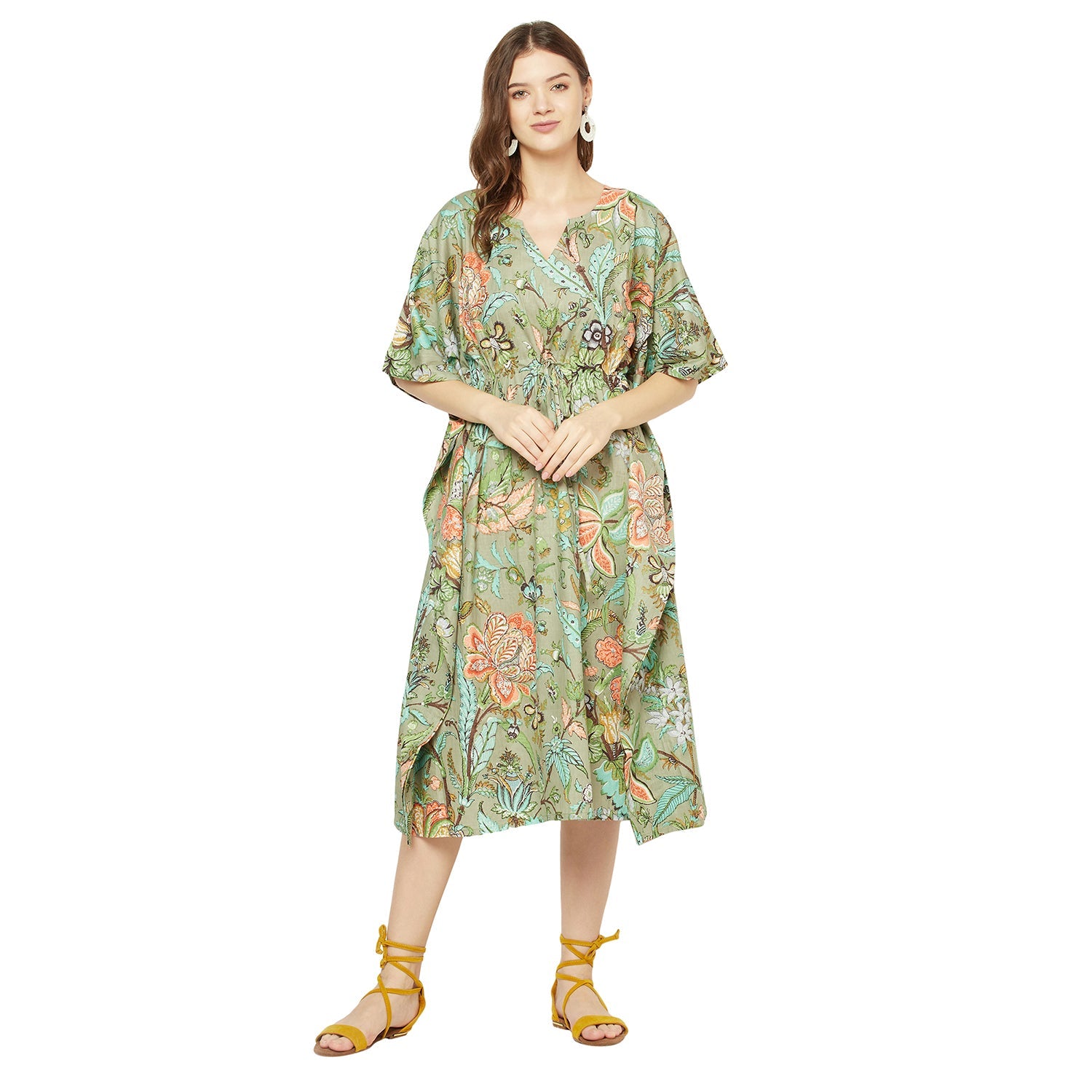Wildflower Waltz - 100% Cotton Kaftan