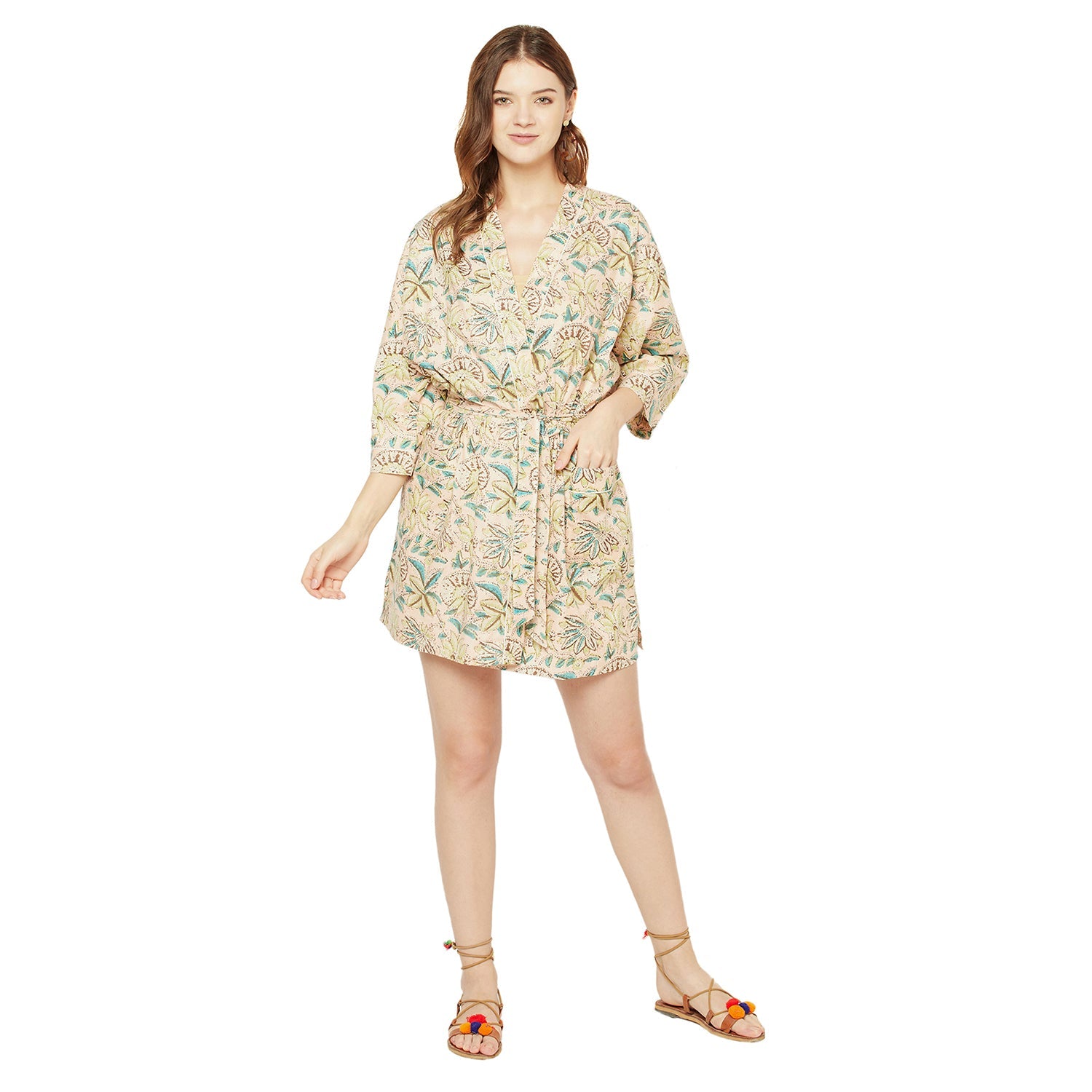 Mystic Oasis - 100% Cotton Kimono Robe