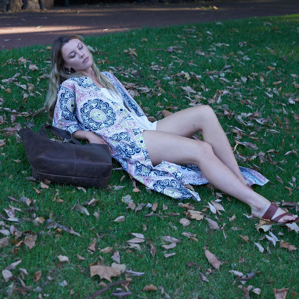 Tranquil Oasis Cotton Kimono Robe - Luxe Loungewear