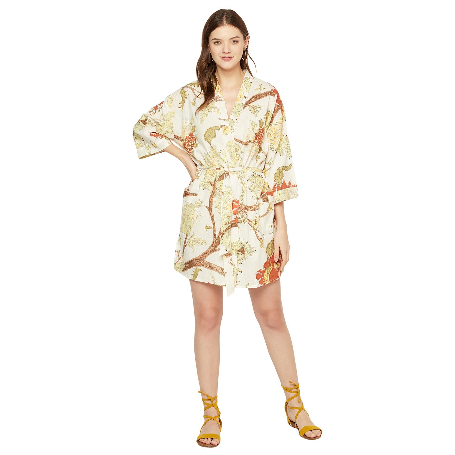 Summer Solstice Cotton Kimono Robe - 100% Cotton