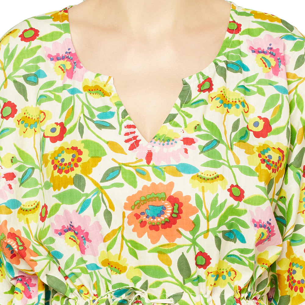 Botanical Bliss Cotton Kaftan - 100% Cotton