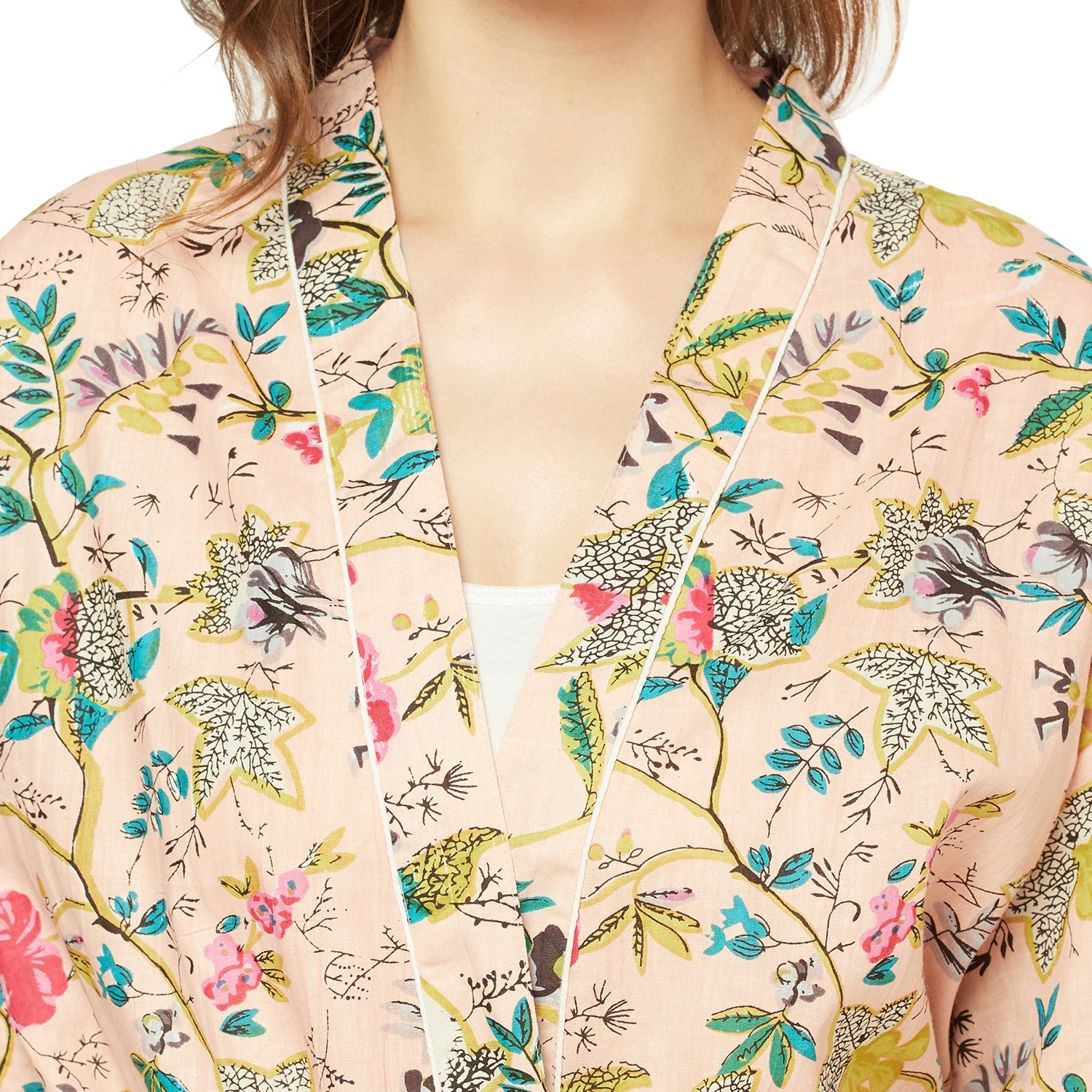 Frida's Haven - Cotton Kimono Bathrobe, Boho Wear