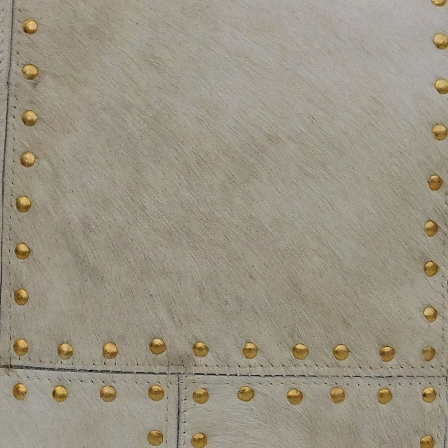 White Buttons - Exotic Cowhide Cushion Cover