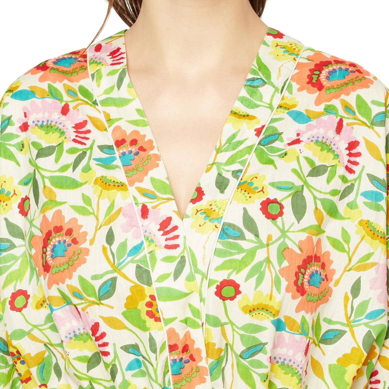 Garden Bliss Cotton Kimono Robe - 100% Cotton