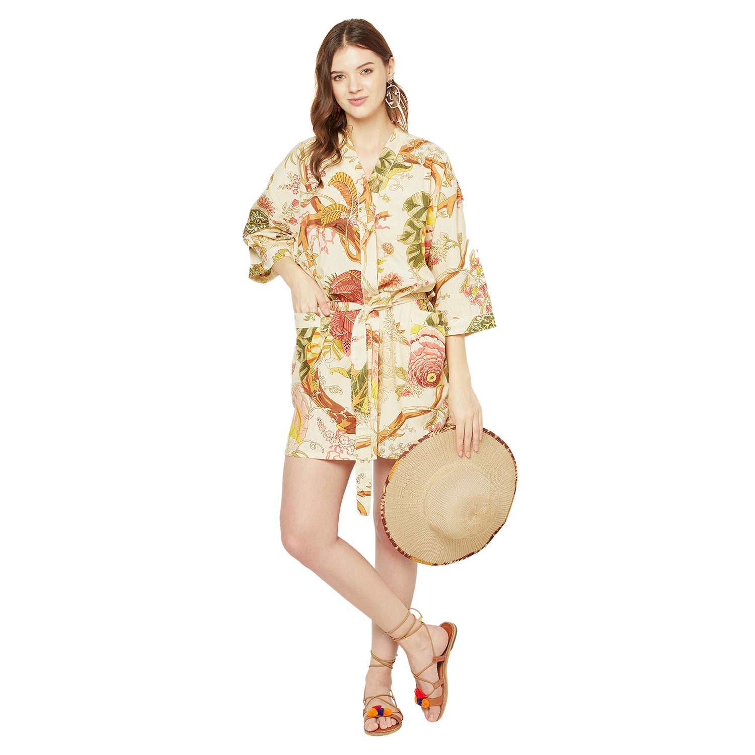 Tropical Retreat - 100% Cotton Kimono Robe