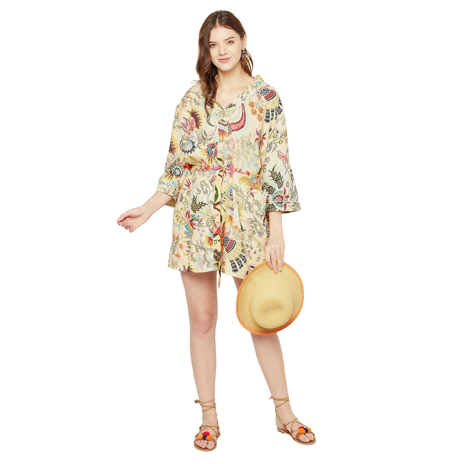 Floral Canvas - 100% Cotton Kimono Robe