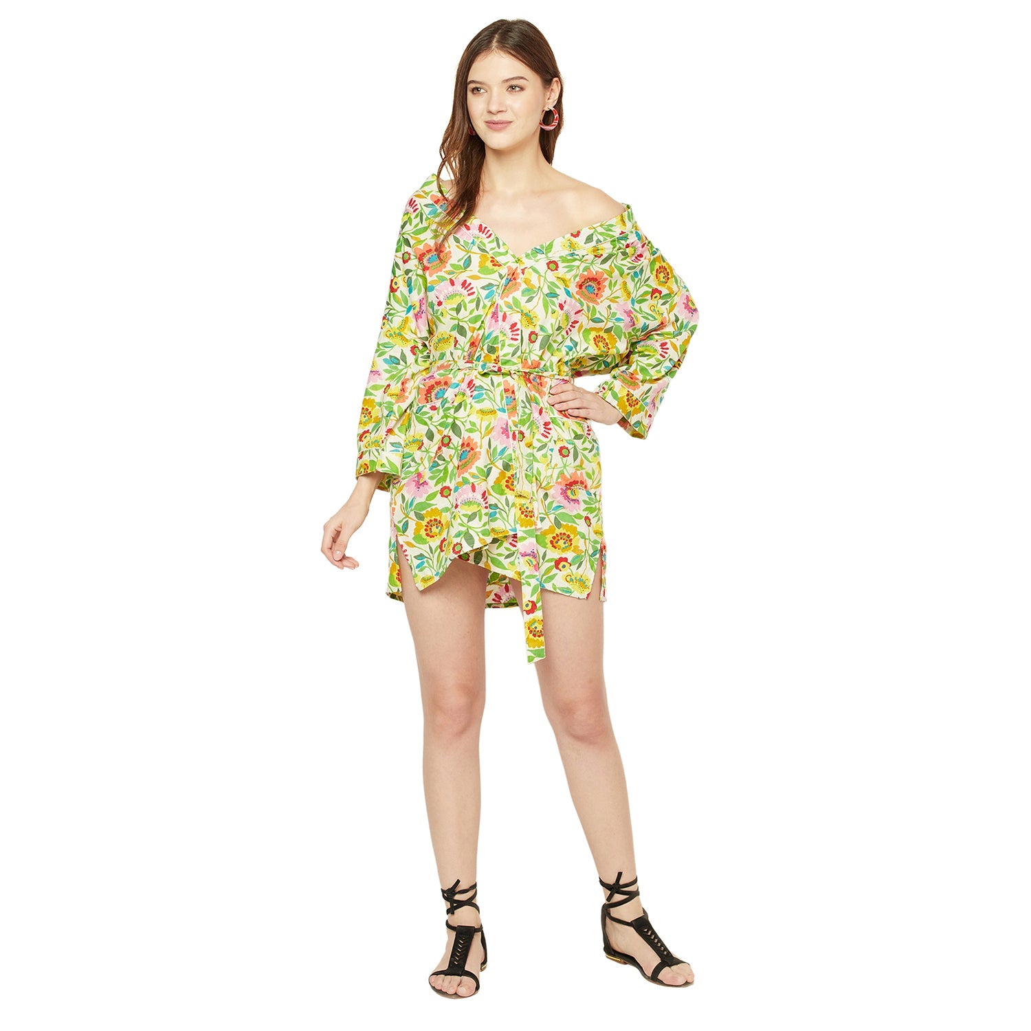 Garden Bliss Cotton Kimono Robe - 100% Cotton