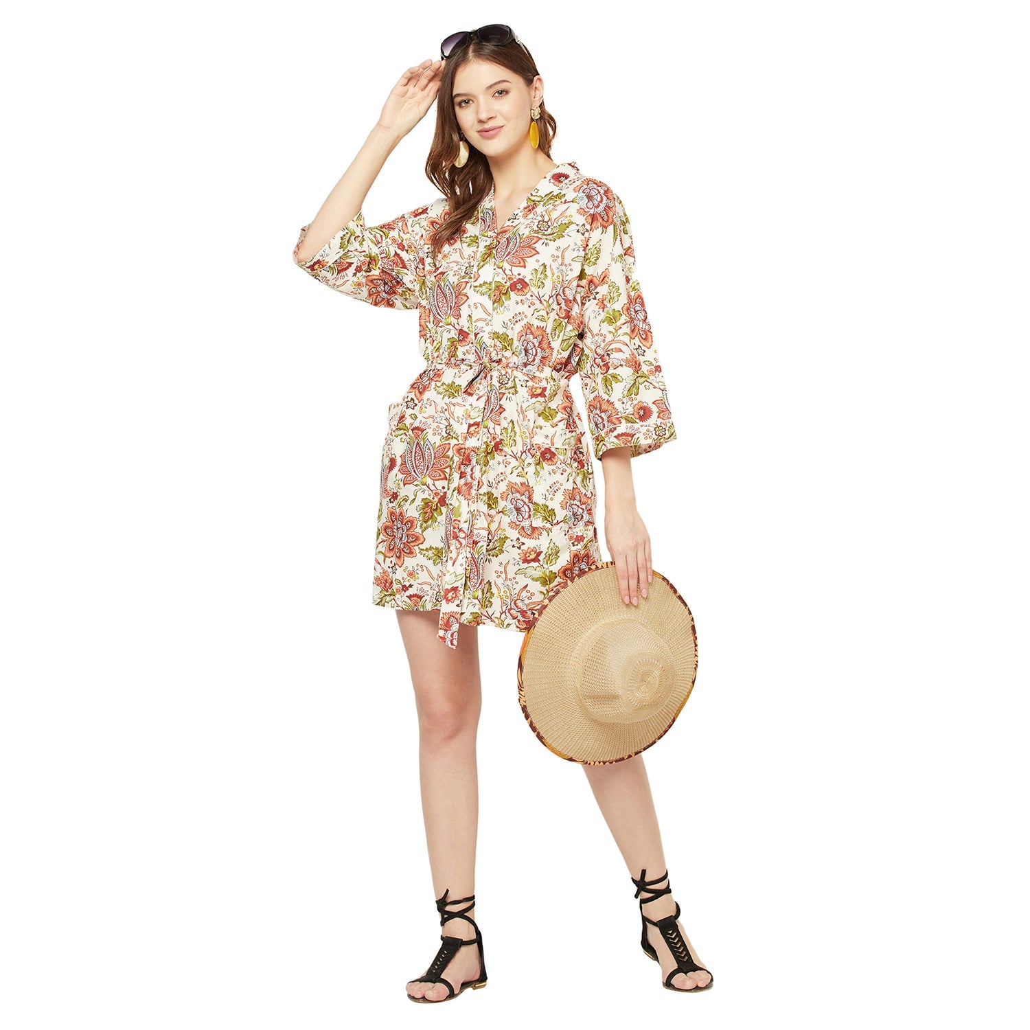 Vibrant Frida - 100% Cotton Kimono Robe