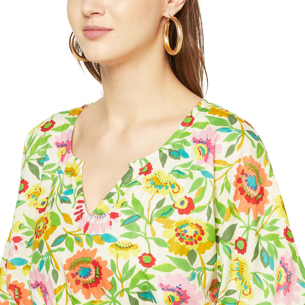 Botanical Bliss Cotton Kaftan - 100% Cotton
