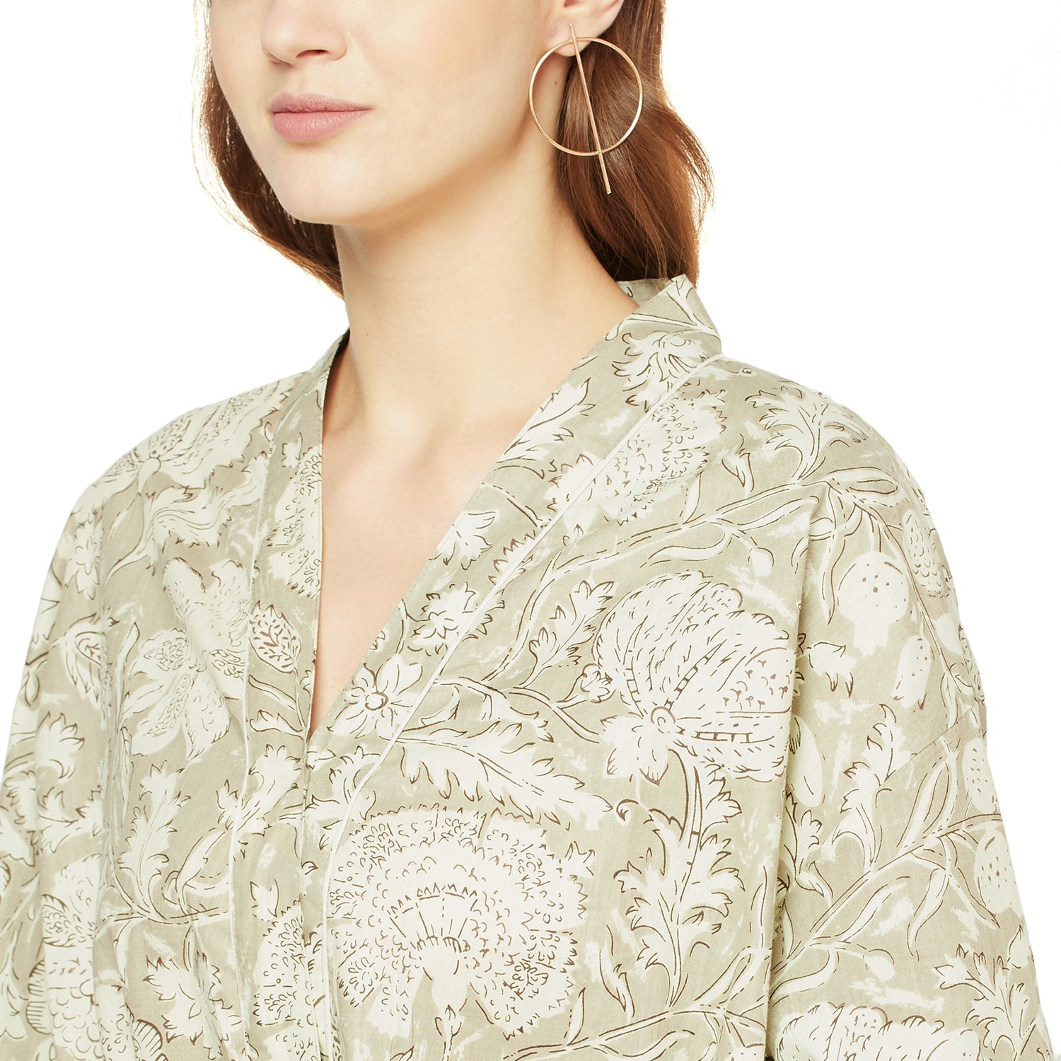 Enchanting Fern Hues - 100% Cotton Kimono Robe