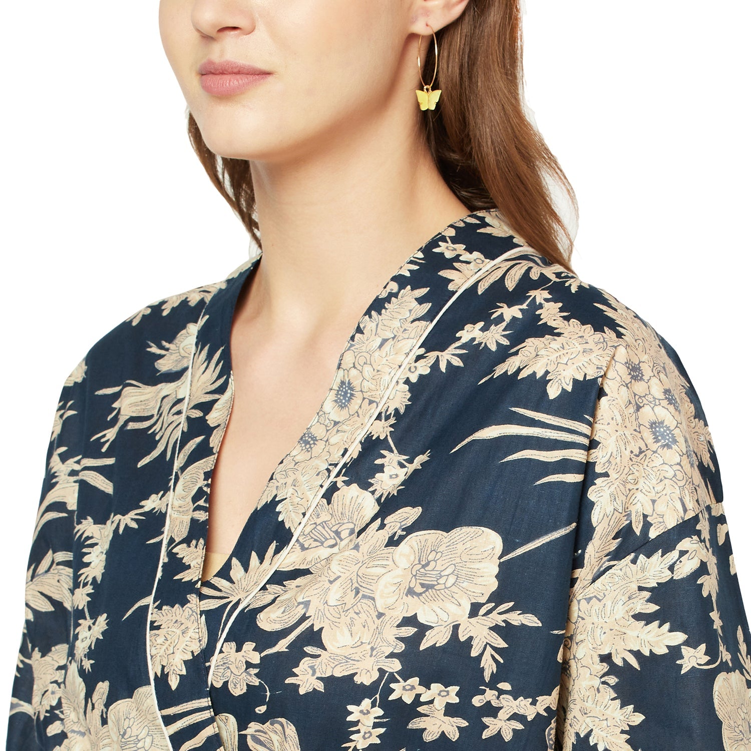 Exotic Elegance Cotton Kimono Robe - 100% Cotton