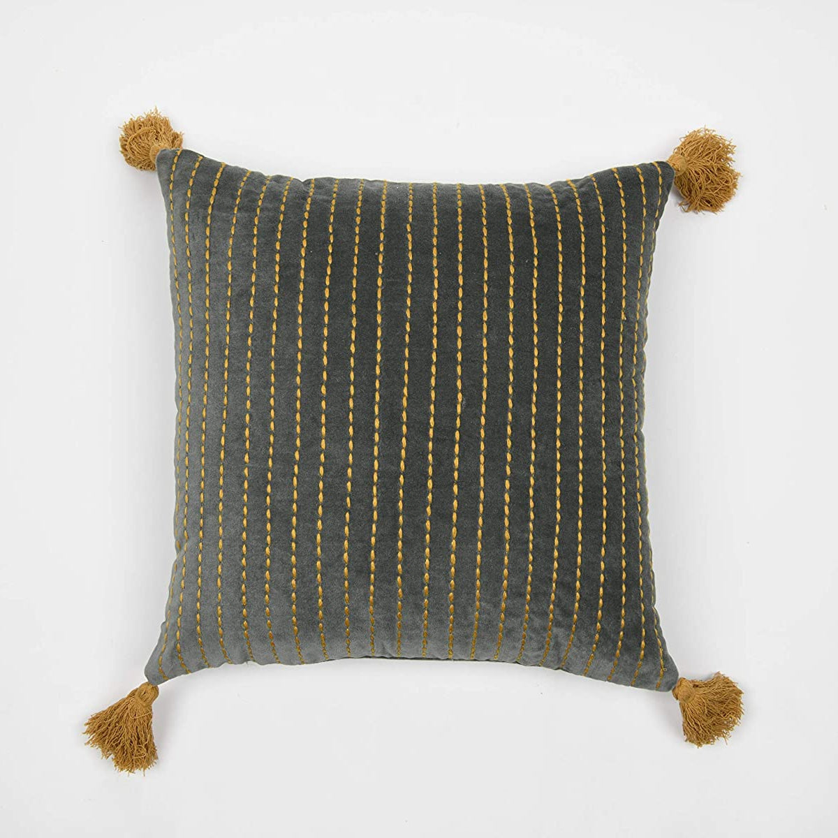 Tassels Cushion Cover - Beige, Handwoven