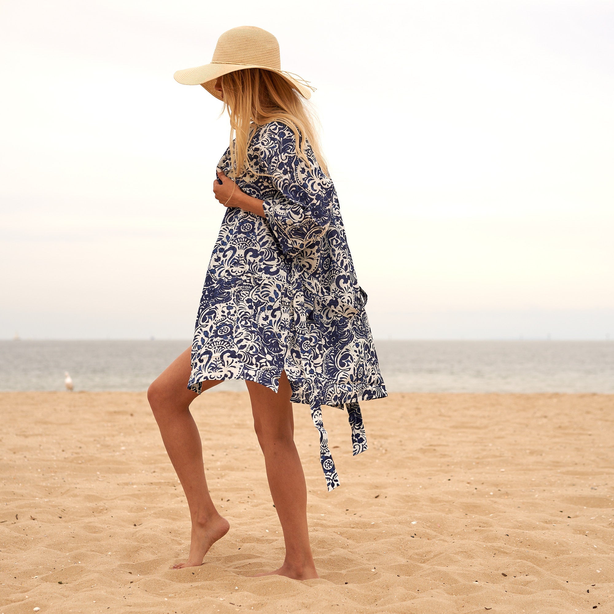 Indigo India Cotton Kimono | Deep Tones