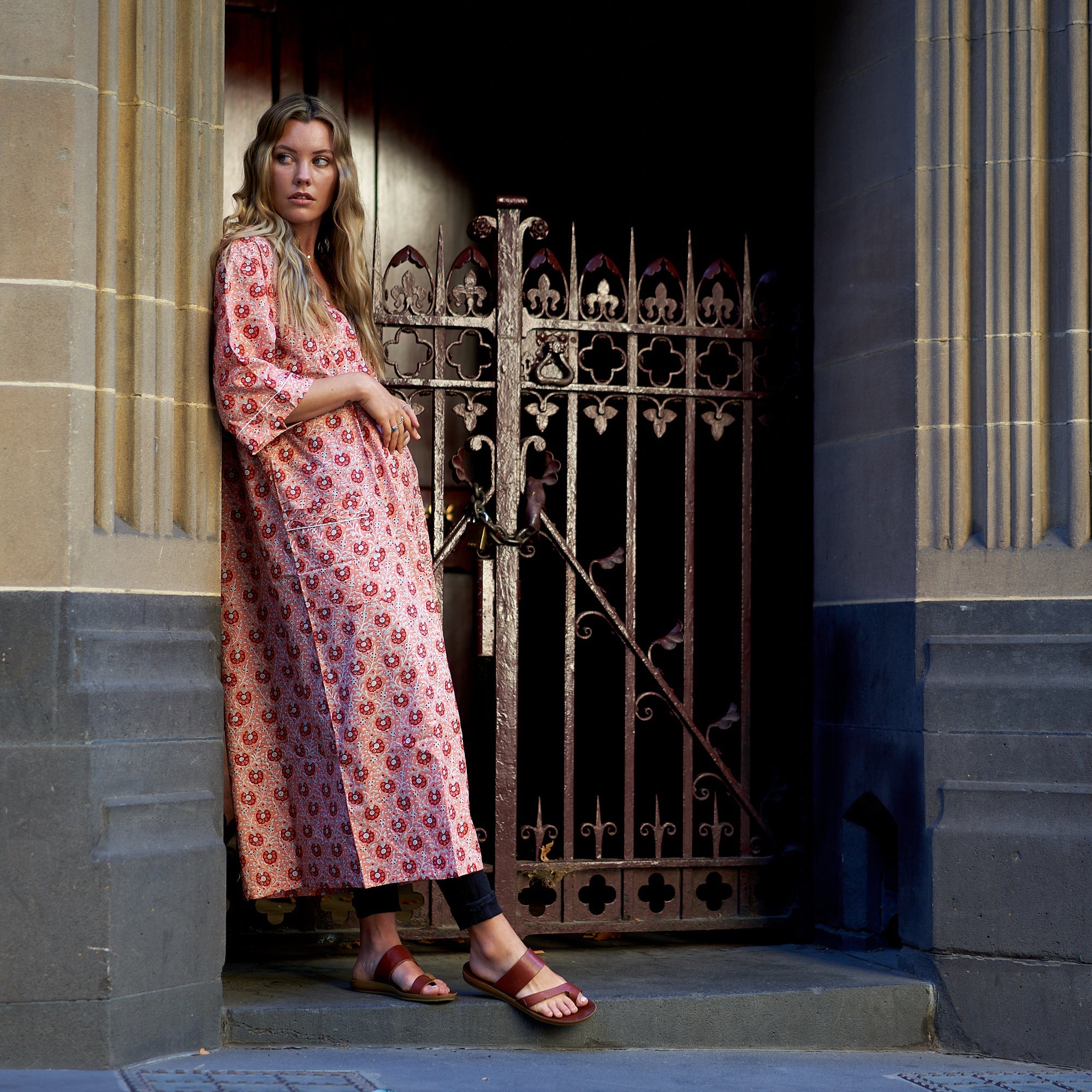 Hushed Blossoms Cotton Kimono Robe