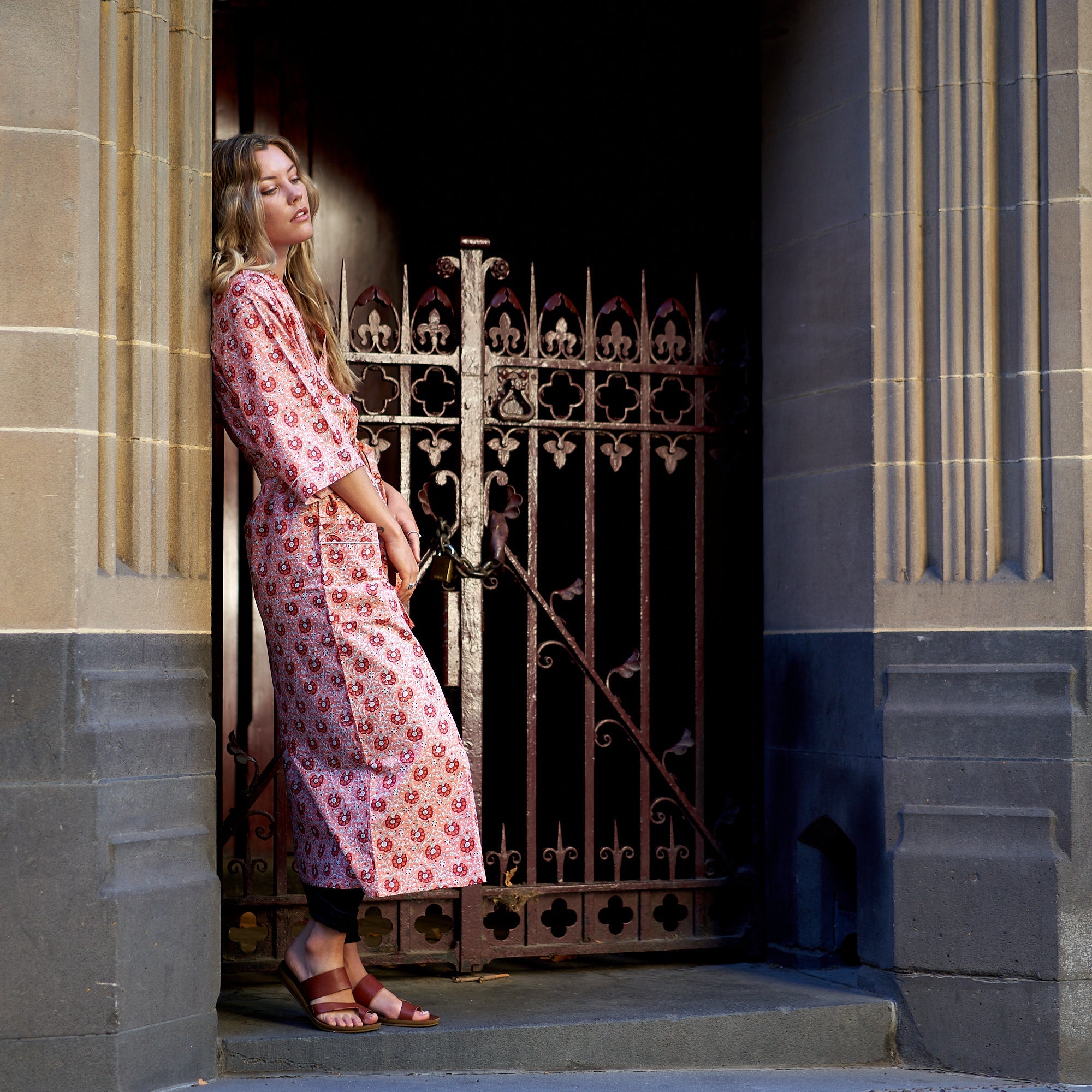 Hushed Blossoms Cotton Kimono Robe