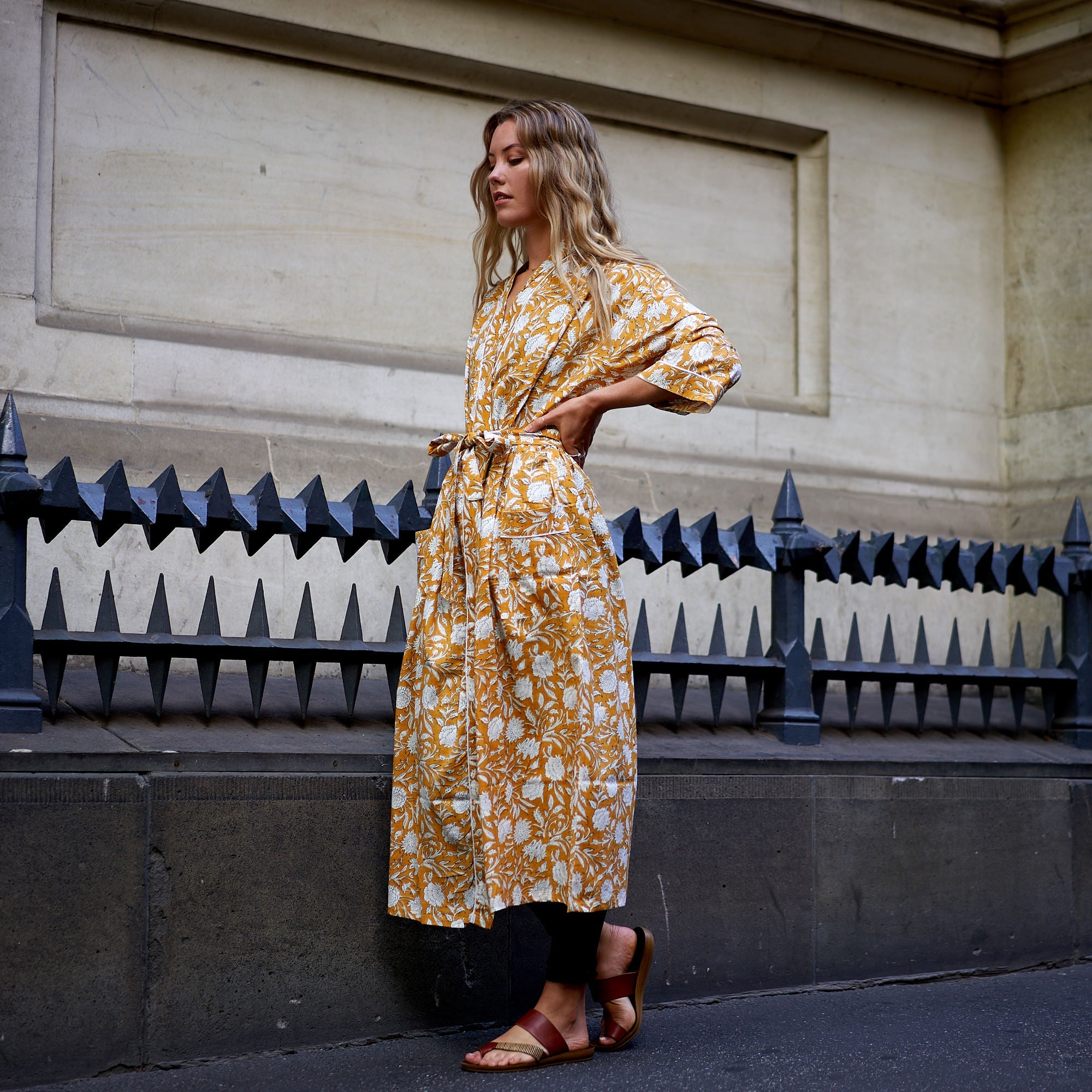 Serene Garden 100% Cotton Kimono Robe