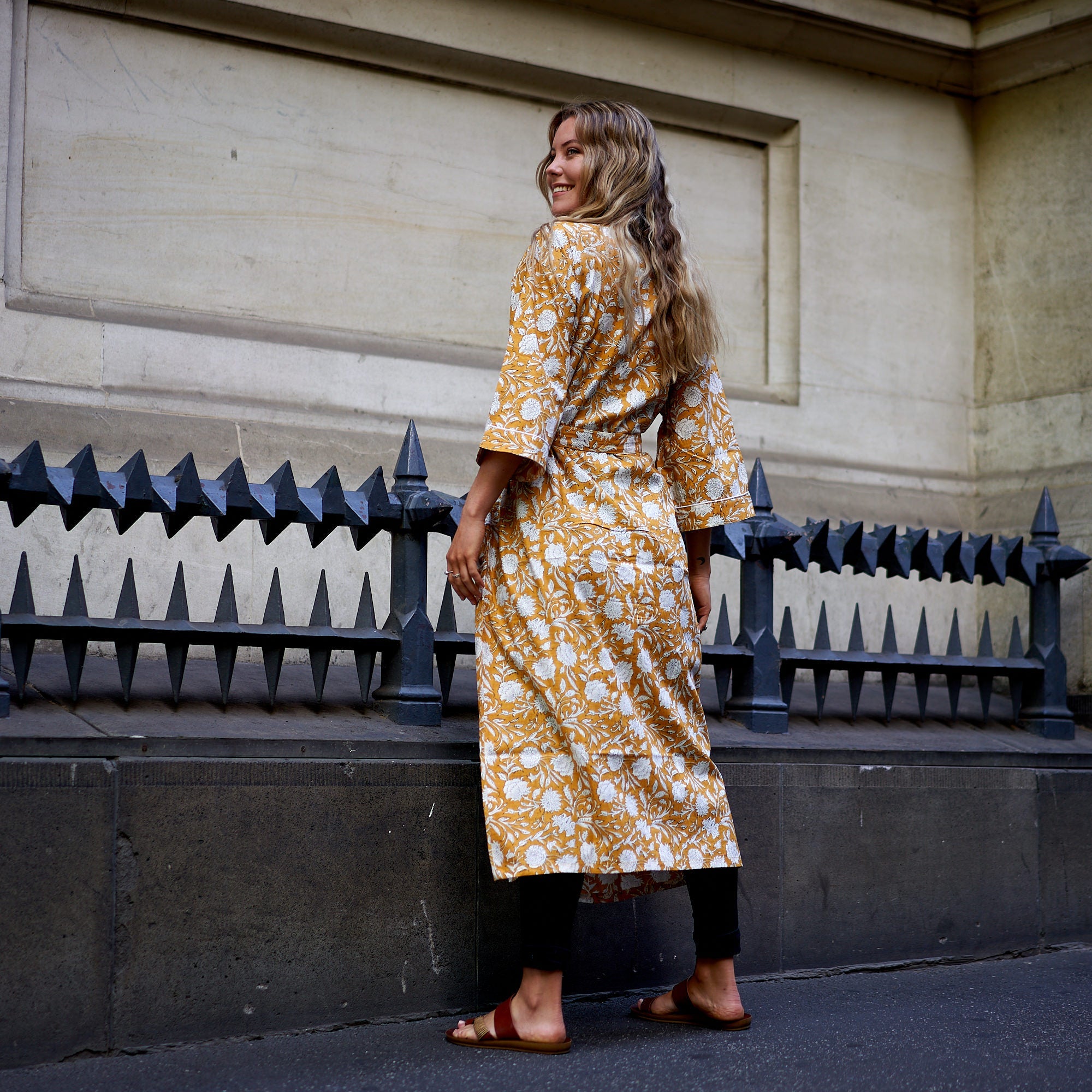 Serene Garden 100% Cotton Kimono Robe