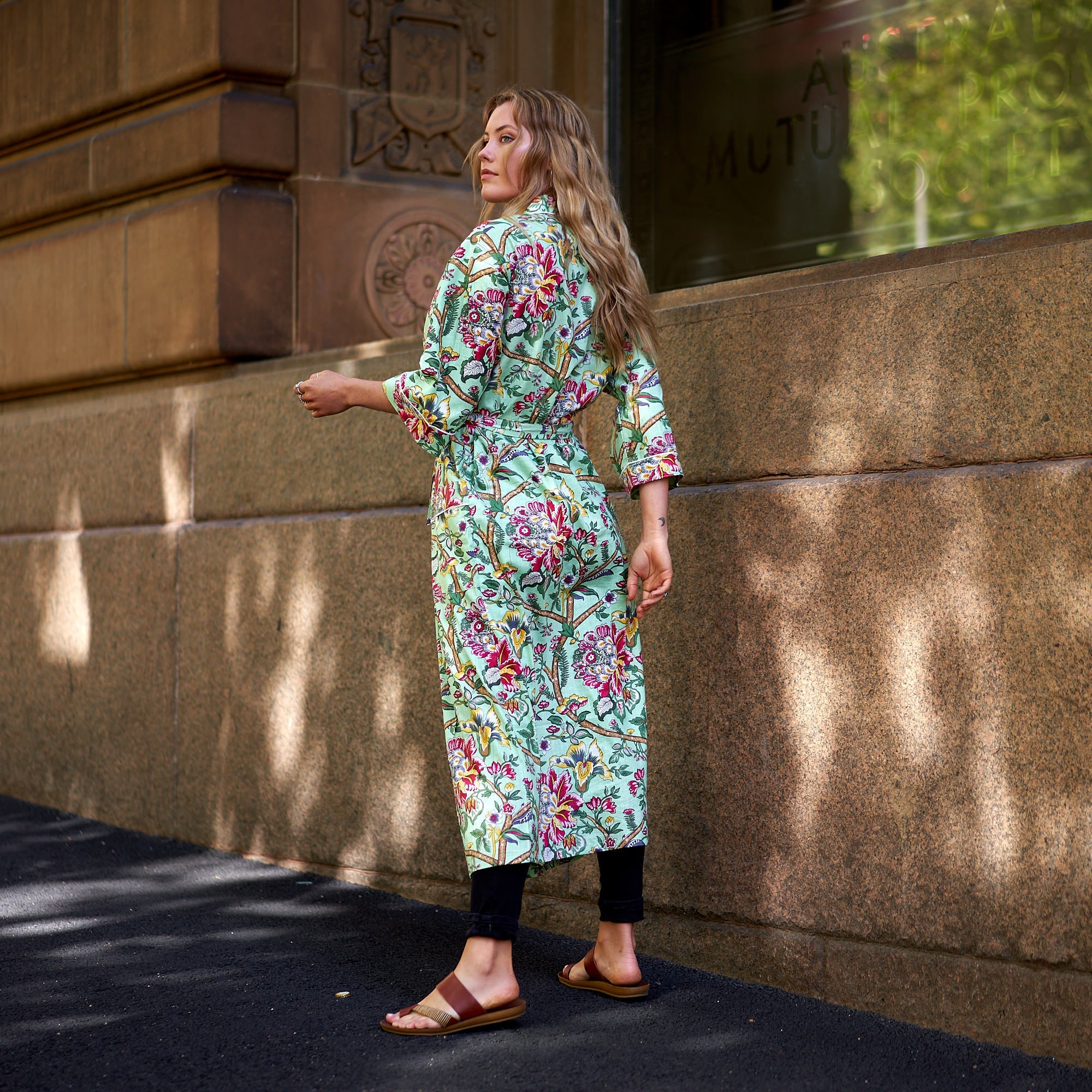 Vibrant Gardenia Cotton Kimono Robe