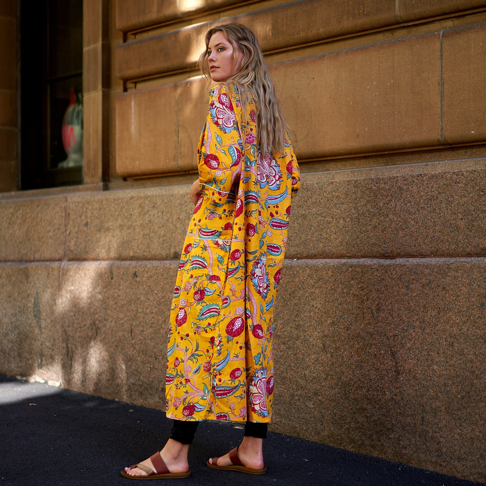Frida's Jungle Blooms Cotton Kimono Robe