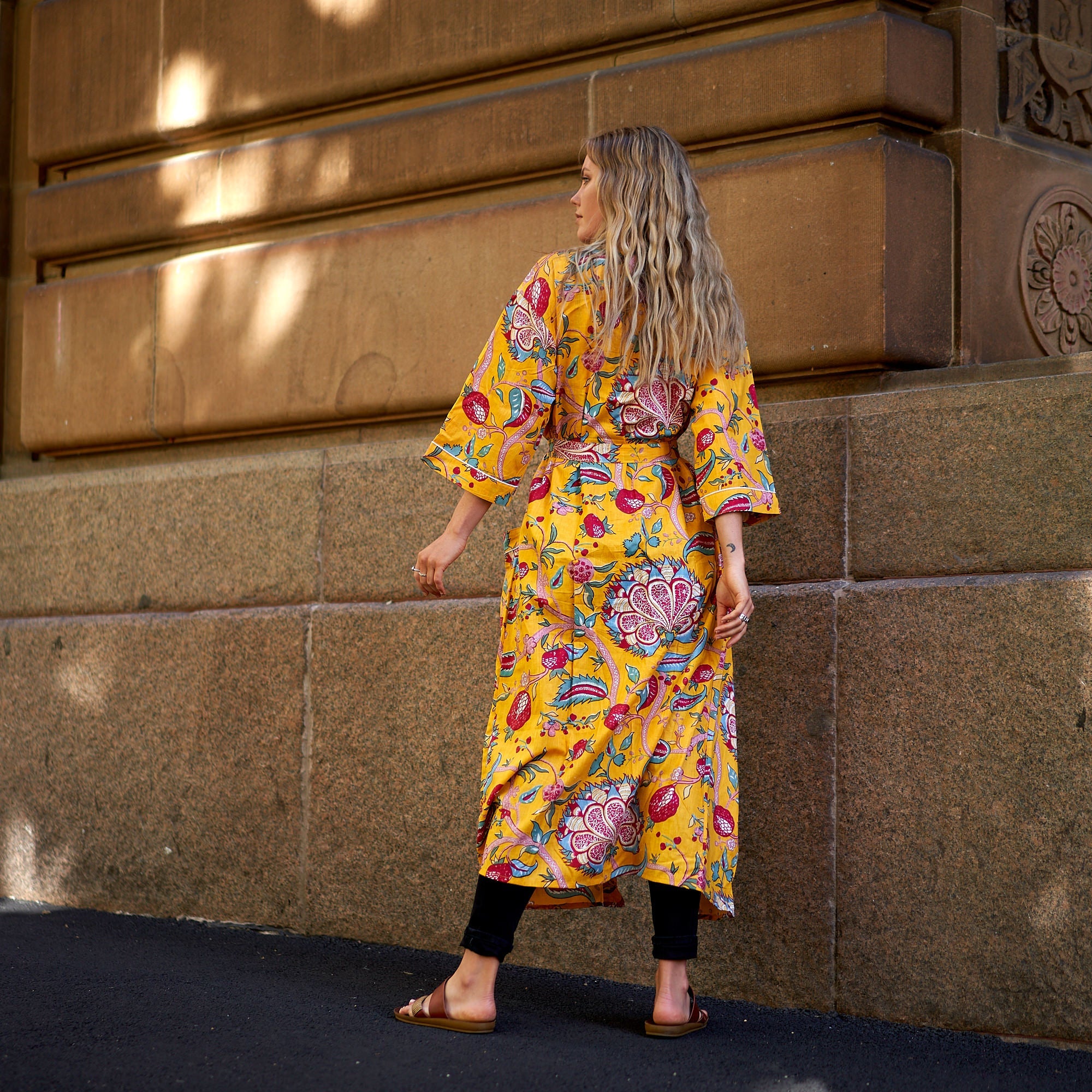 Frida's Jungle Blooms Cotton Kimono Robe