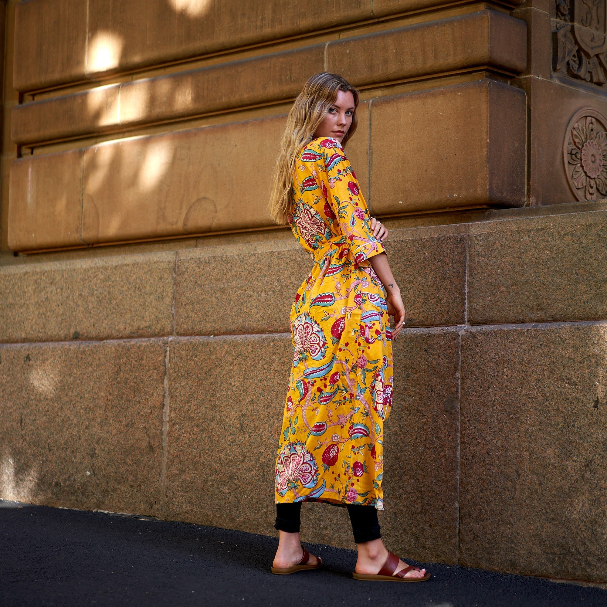 Frida's Jungle Blooms Cotton Kimono Robe