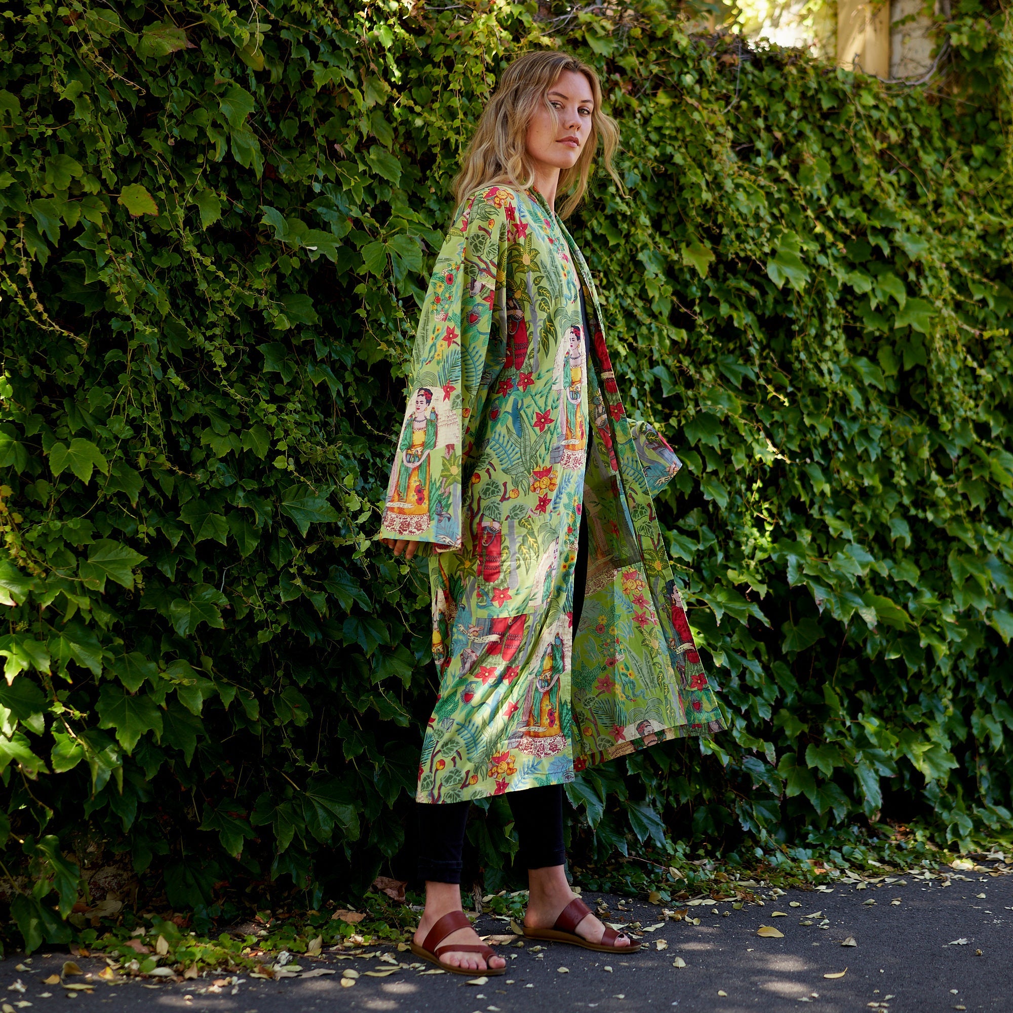 Frida's Enchanted World Cotton Kimono Robe