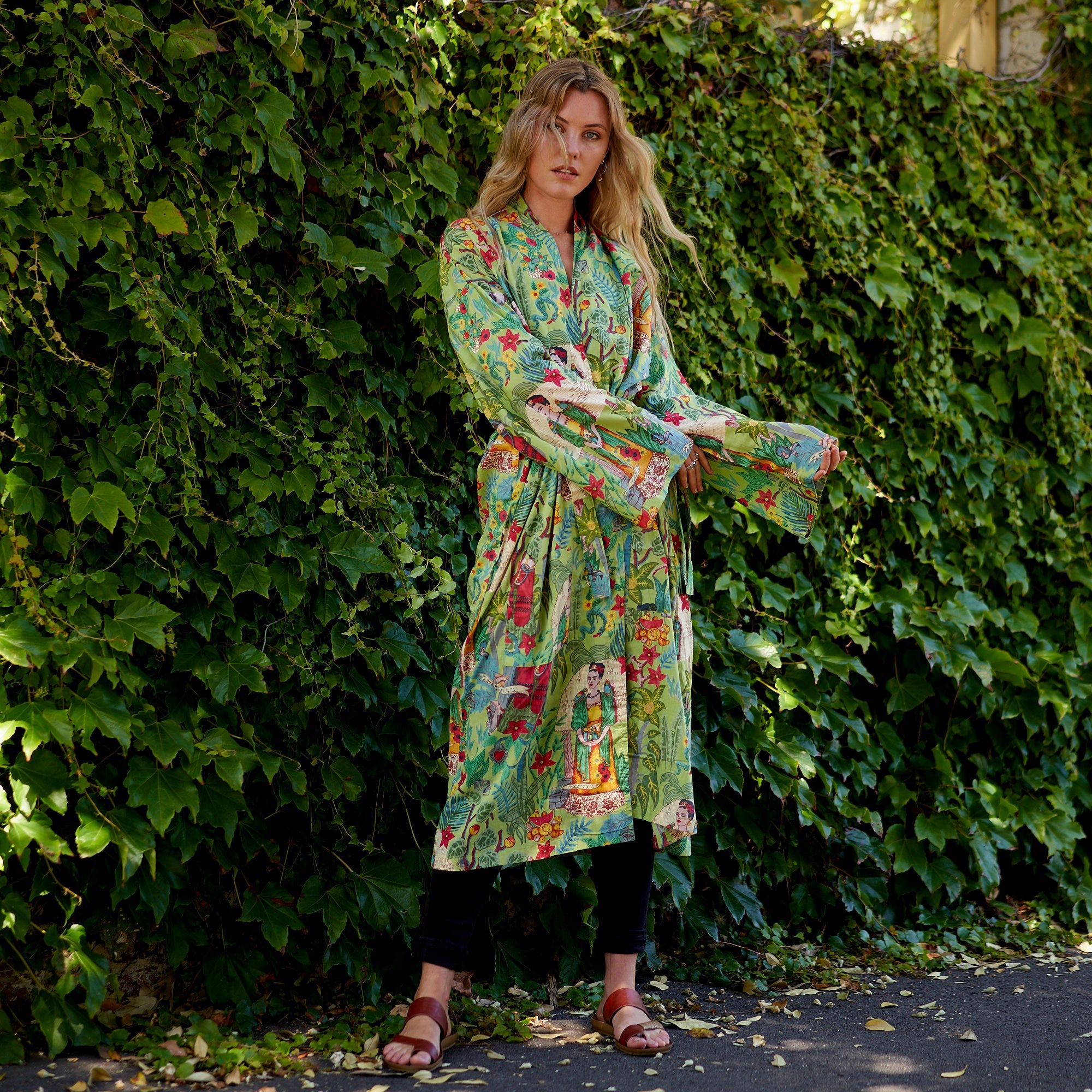 Frida's Enchanted World Cotton Kimono Robe