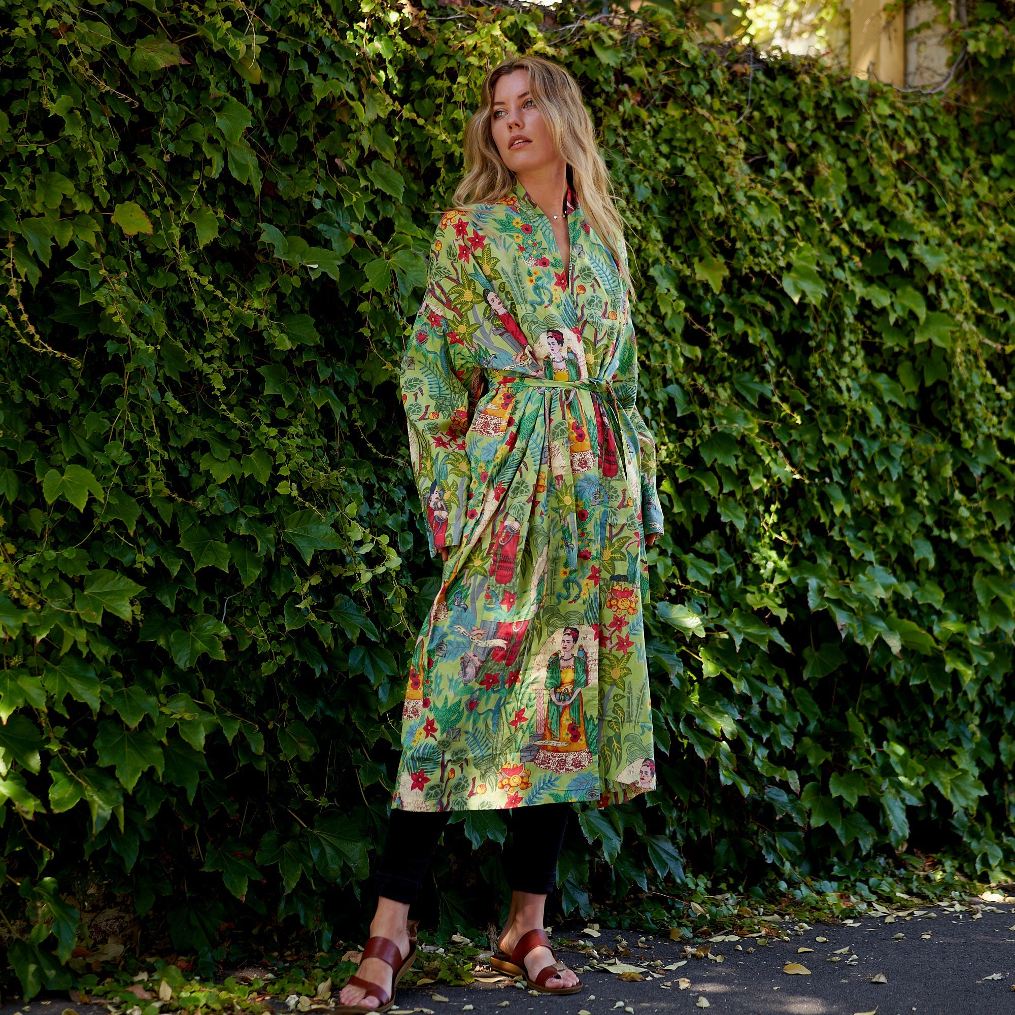 Frida's Enchanted World Cotton Kimono Robe
