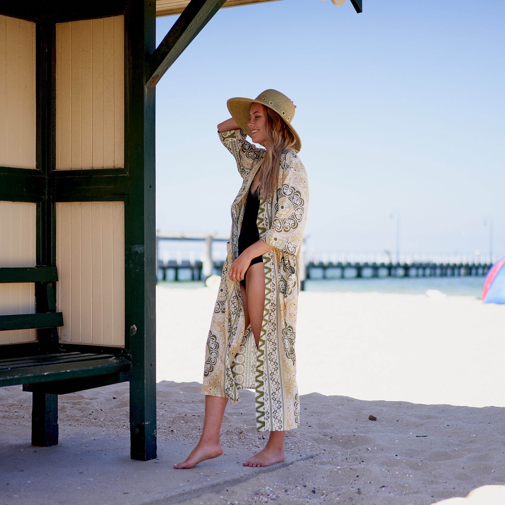 Sunshine Serenity Cotton Kimono Robe