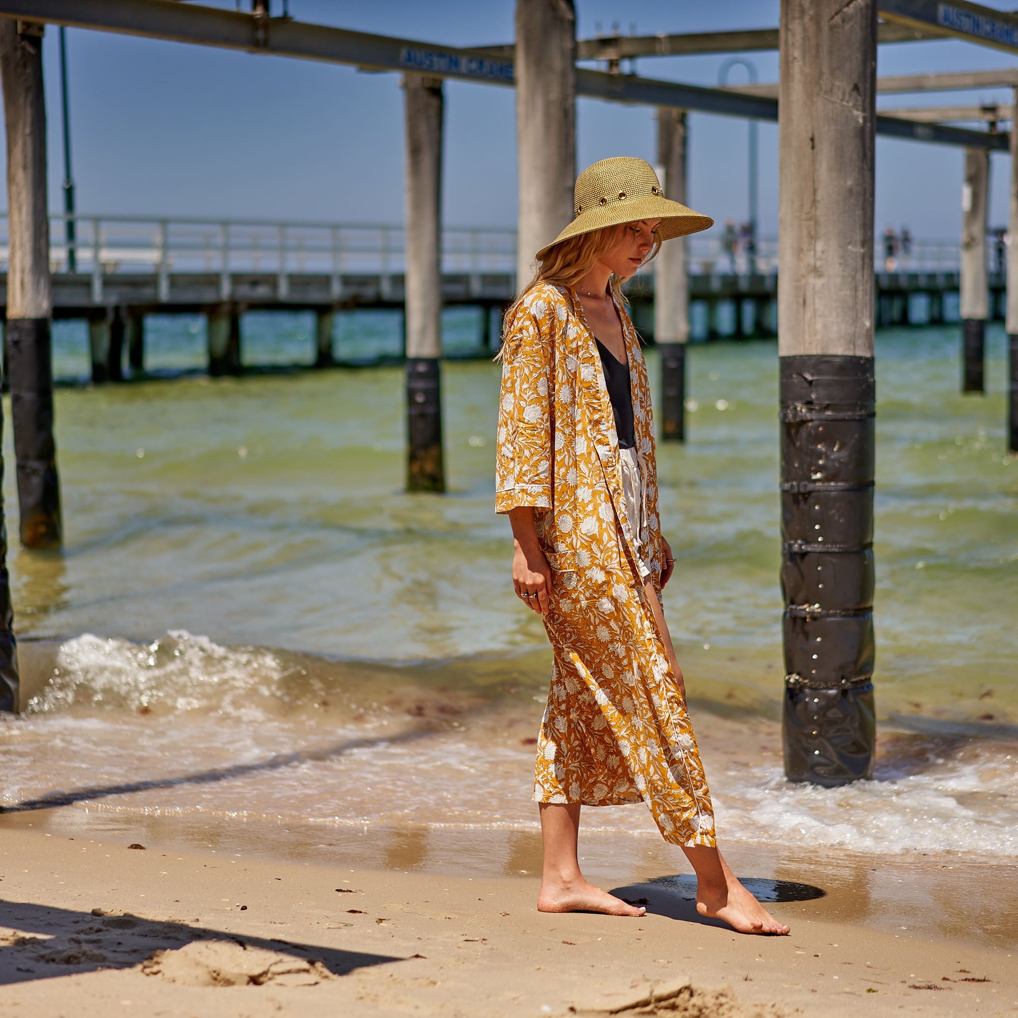 Sunny Daze 100% Cotton Kimono Robe
