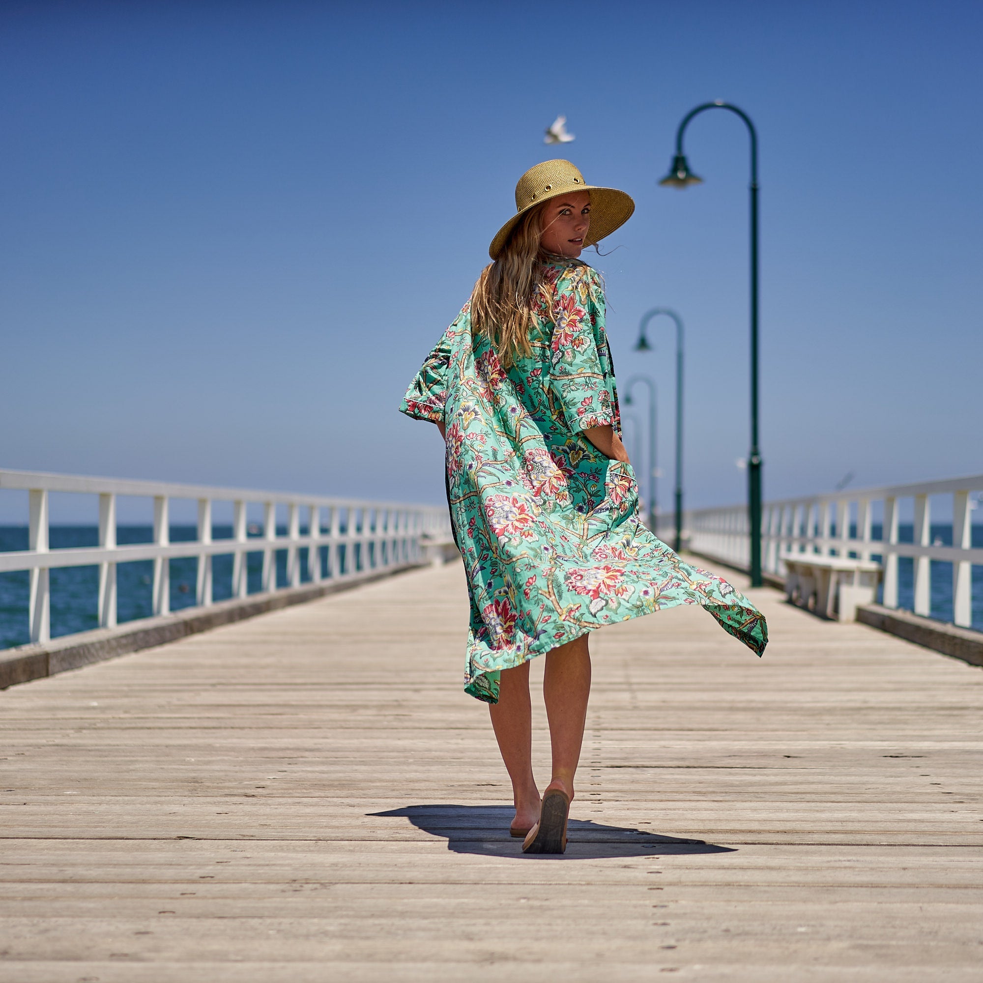 Weekend Escapades 100% Cotton Kimono Robe
