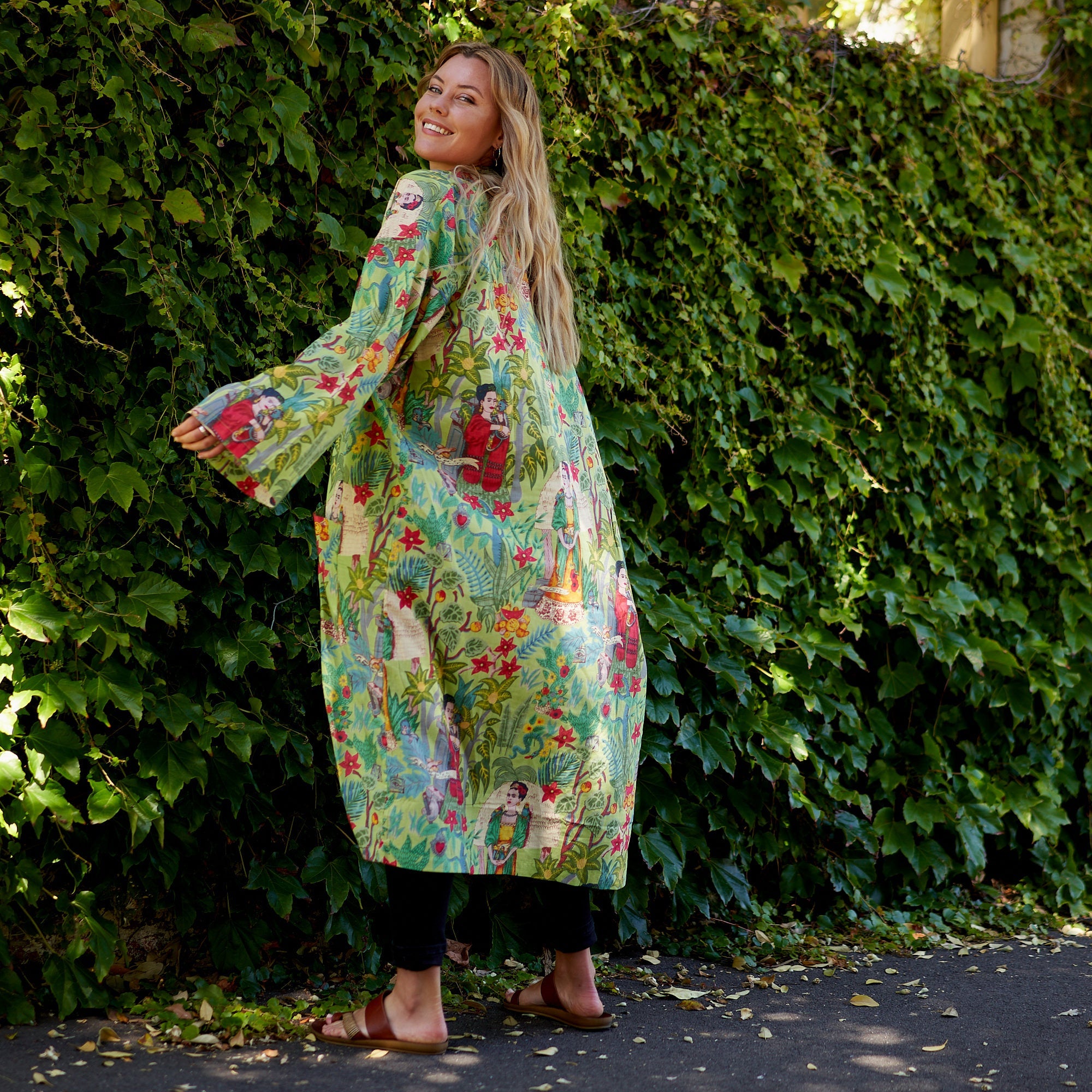 Frida's Enchanted World Cotton Kimono Robe