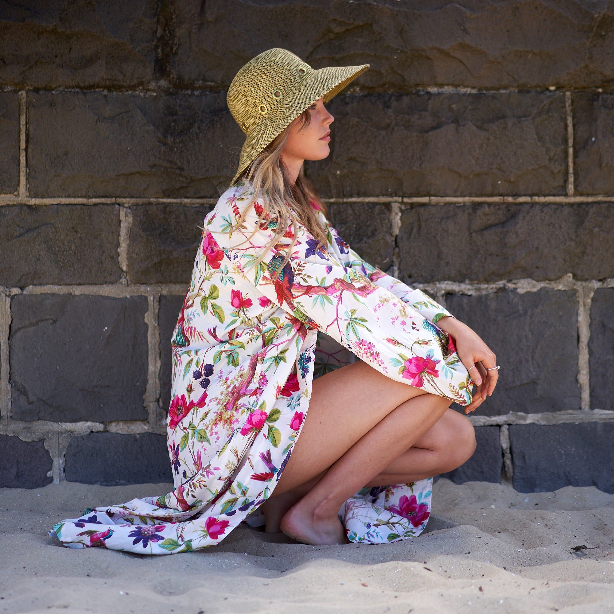 Hawaiian Haze Cotton Kimono Robe