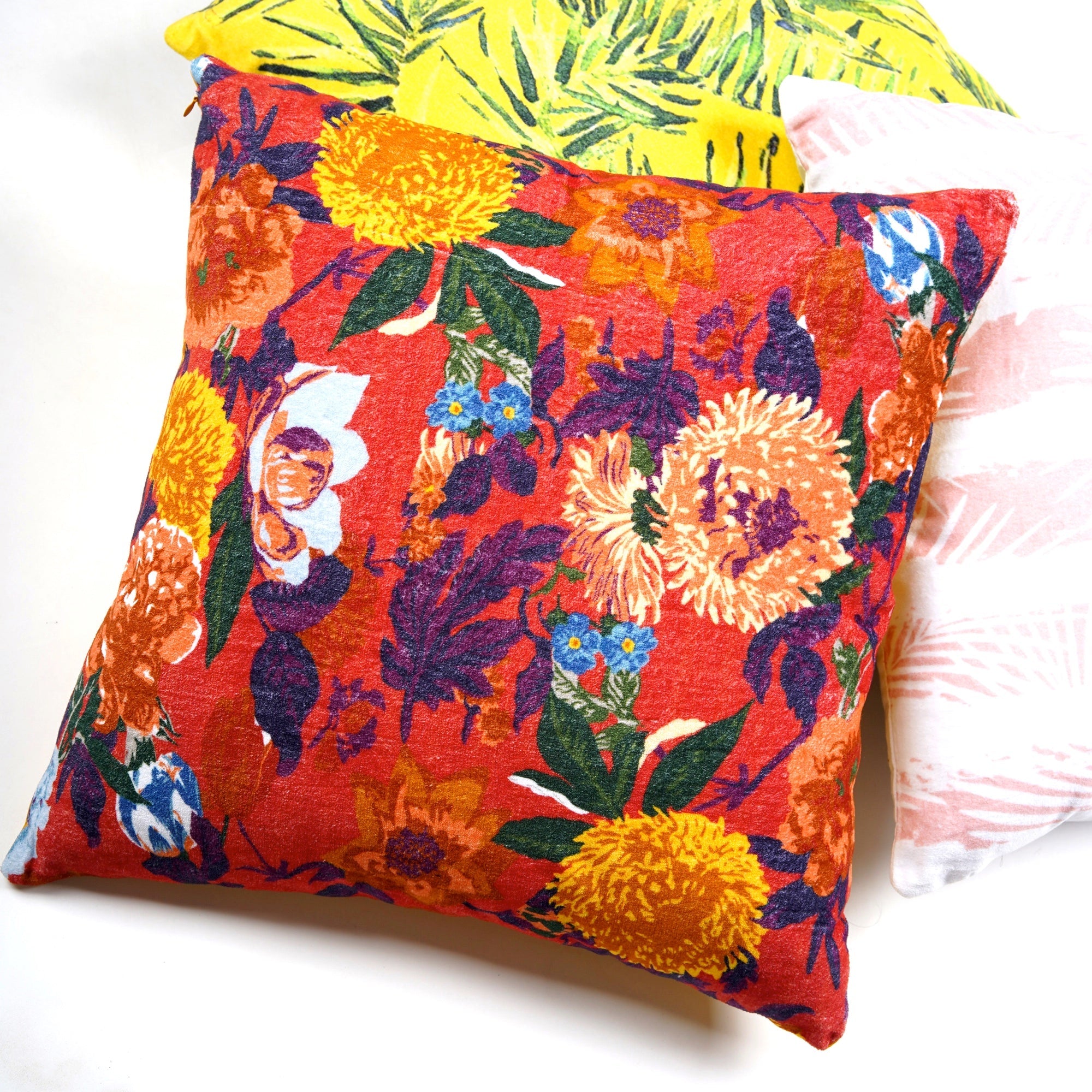 Decadent Florals - Cotton Velvet Cushion Cover