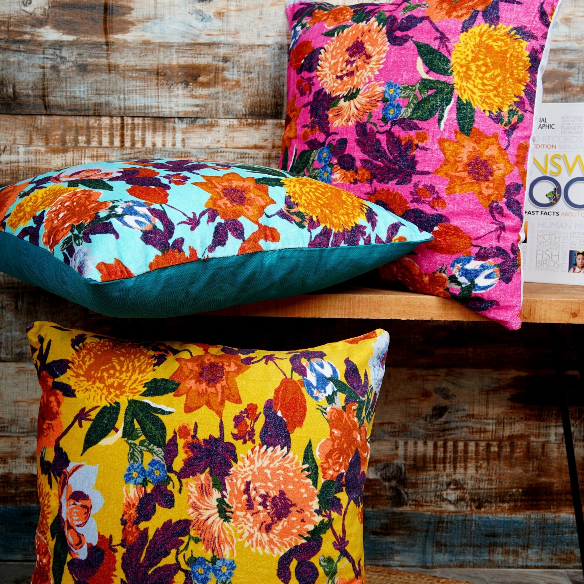 Floral Dreamscape - Cotton Velvet Cushion Cover