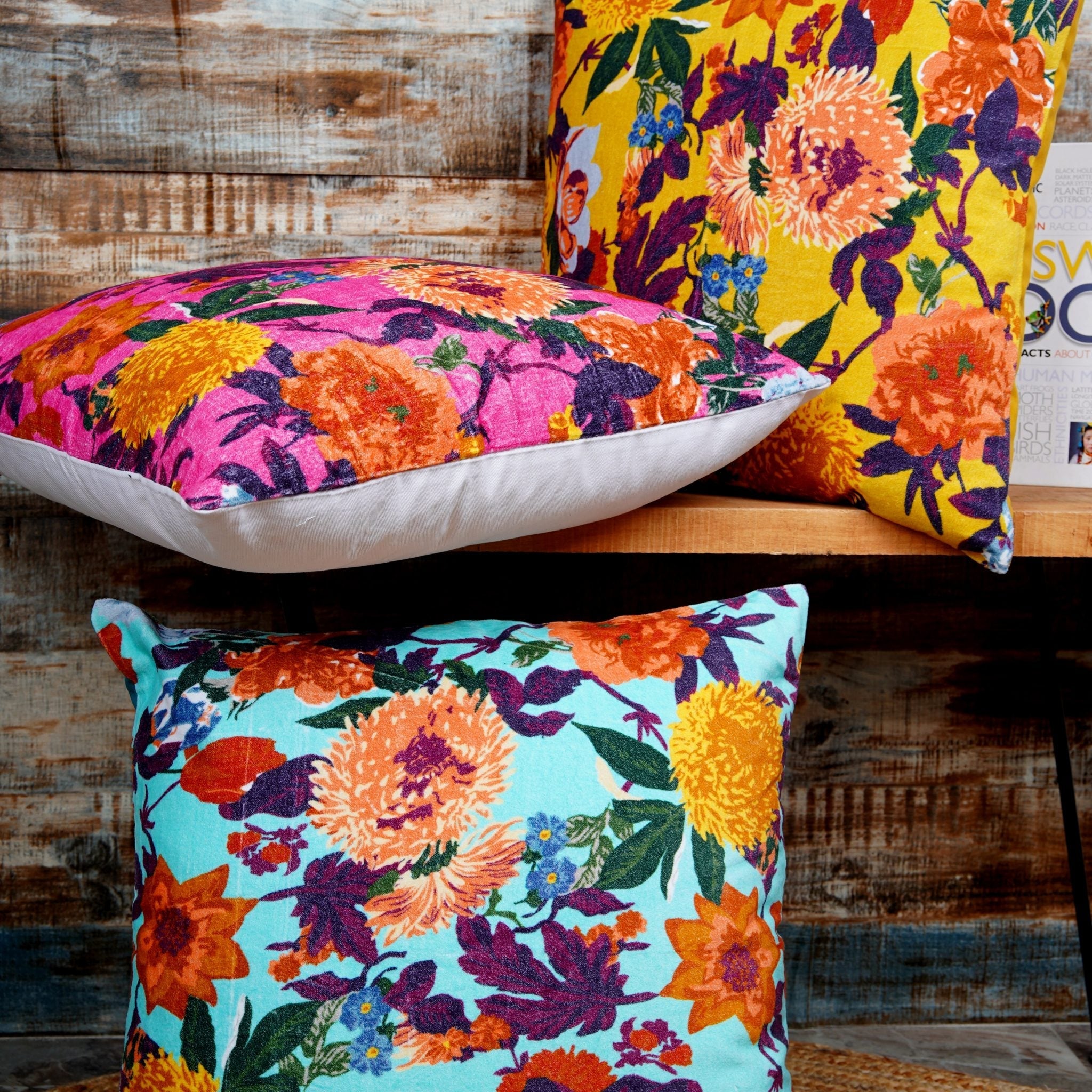 Paradise Petals - Cotton Velvet Cushion Cover