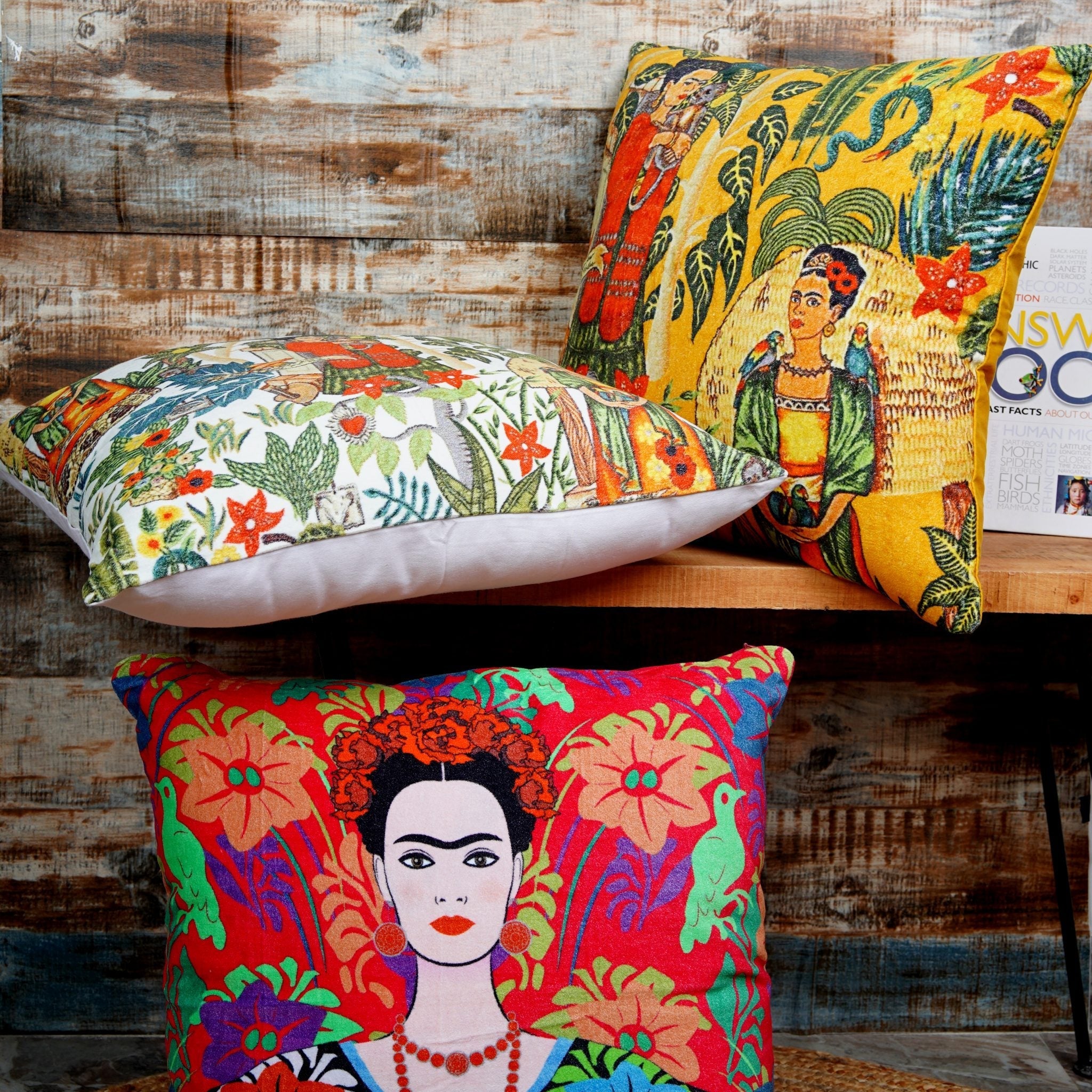 Frida’s Vibrance - Cotton Velvet Cushion Cover